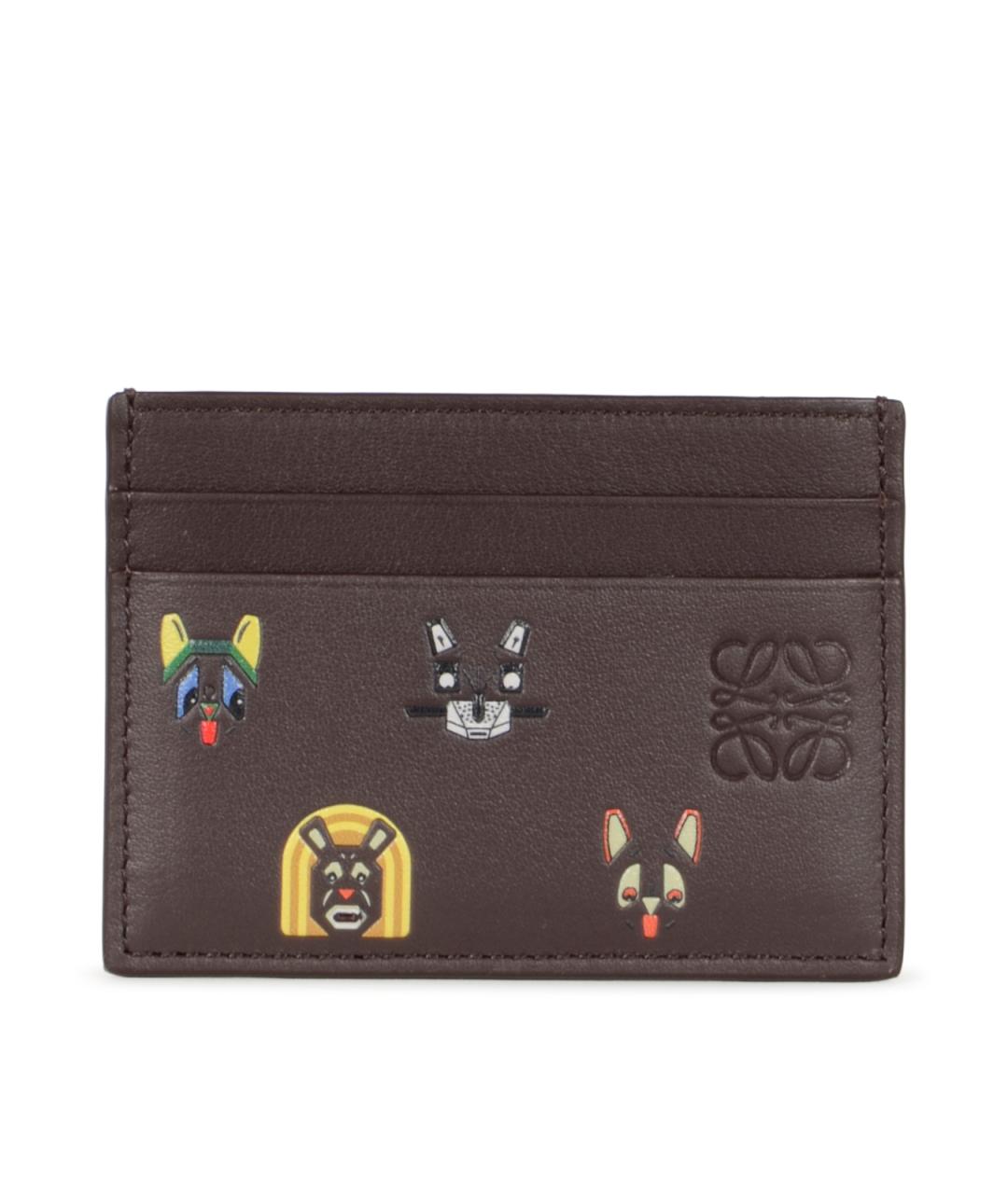LOEWE Коричневый кожаный кардхолдер, фото 1