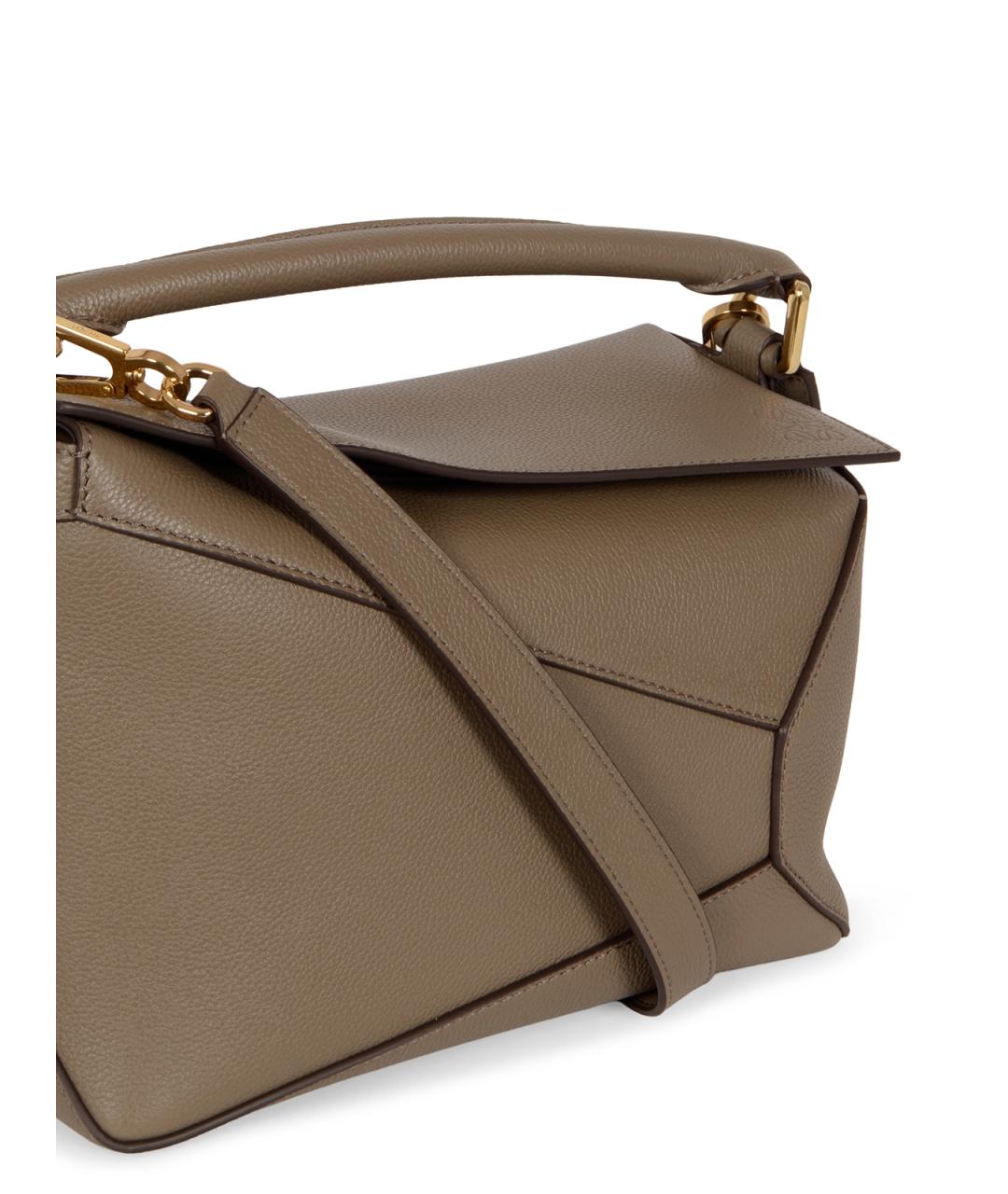 LOEWE Бежевая кожаная сумка через плечо, фото 4