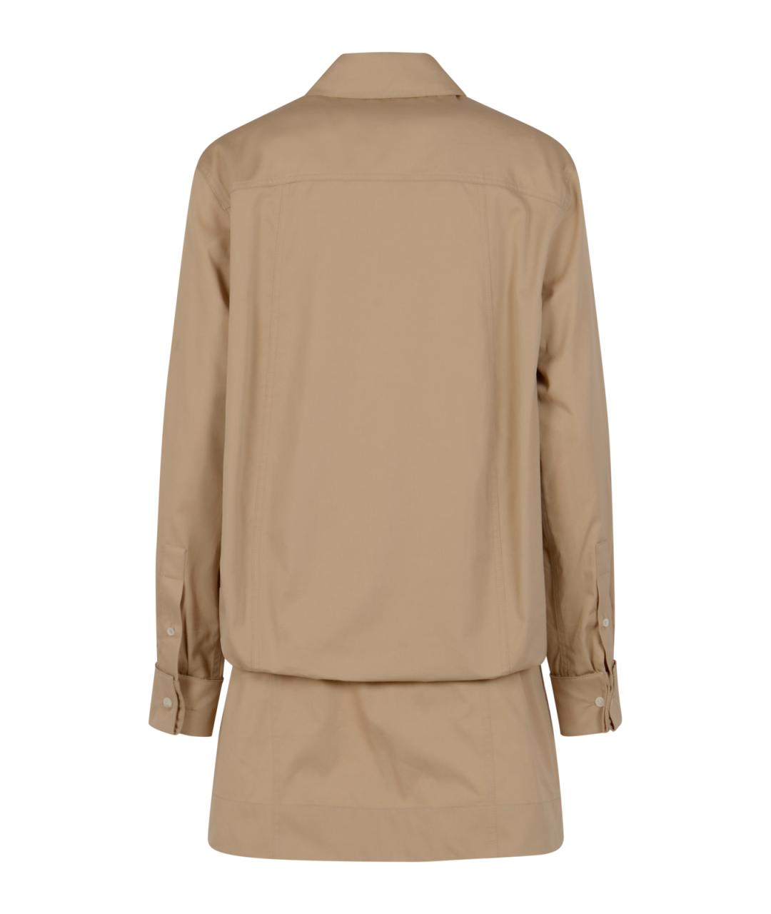 LOEWE Бежевое хлопковое повседневное платье, фото 2