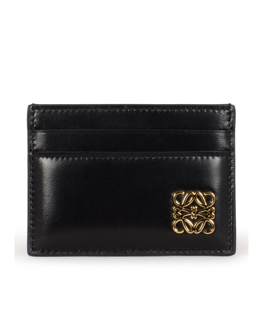 LOEWE Черный кожаный кардхолдер, фото 1