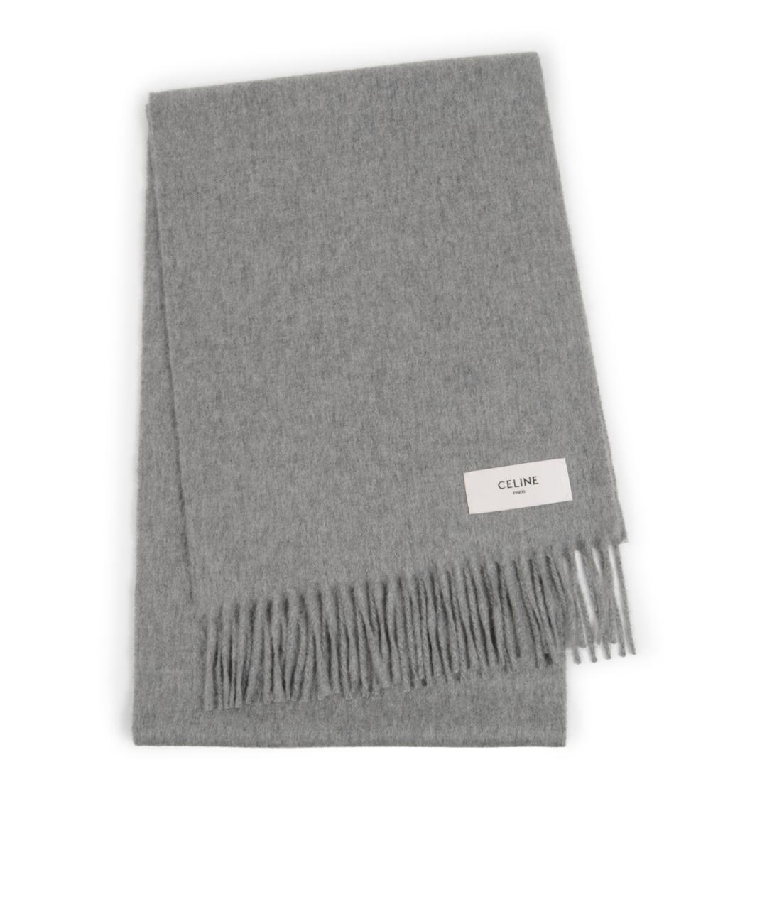 CELINE Серый кашемировый шарф, фото 1