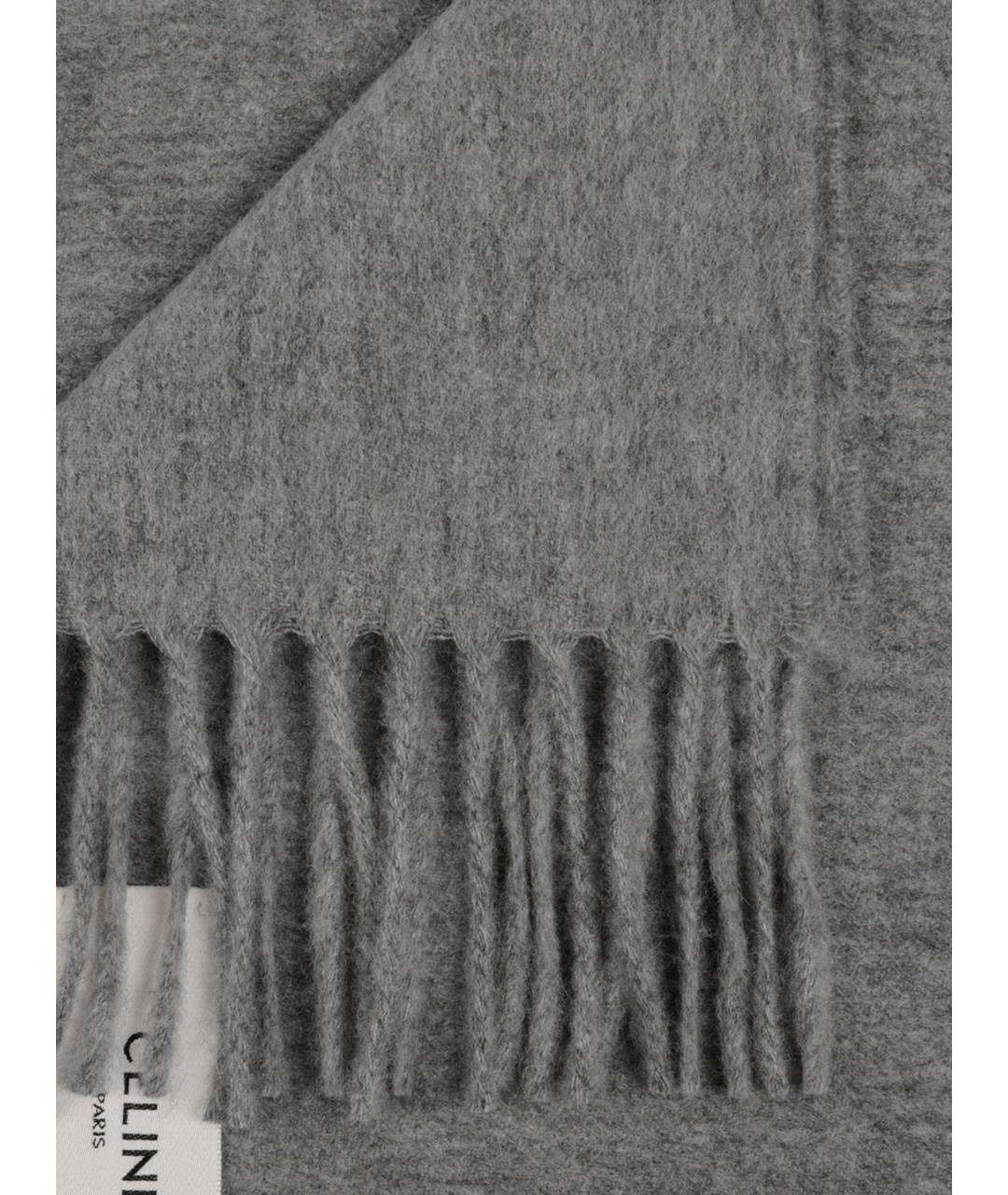 CELINE Серый кашемировый шарф, фото 2