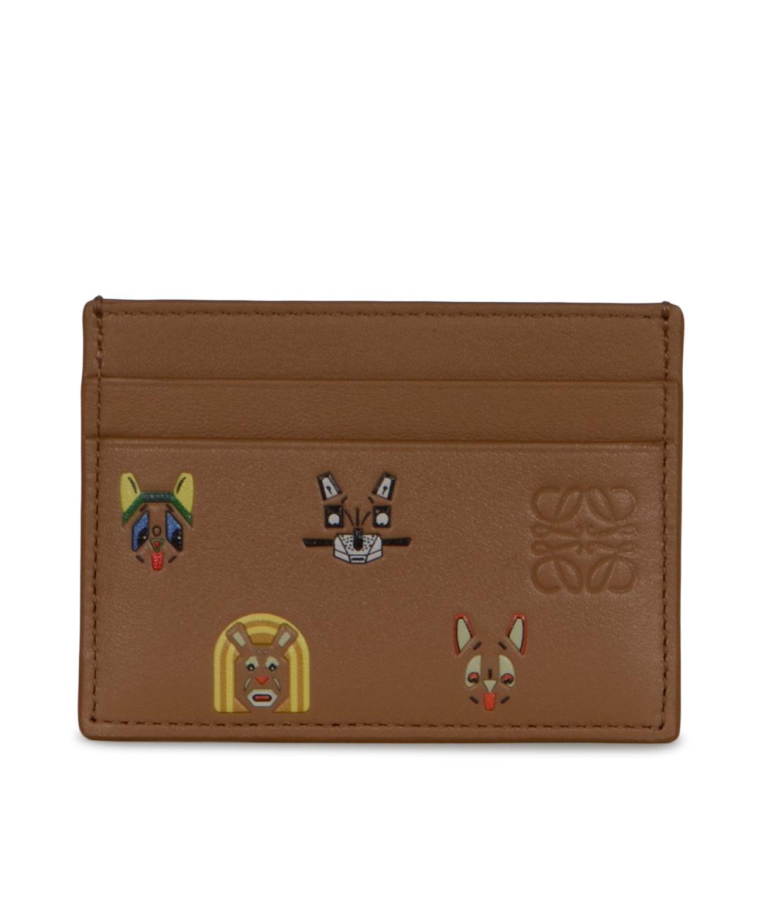 LOEWE Коричневый кожаный кардхолдер, фото 1