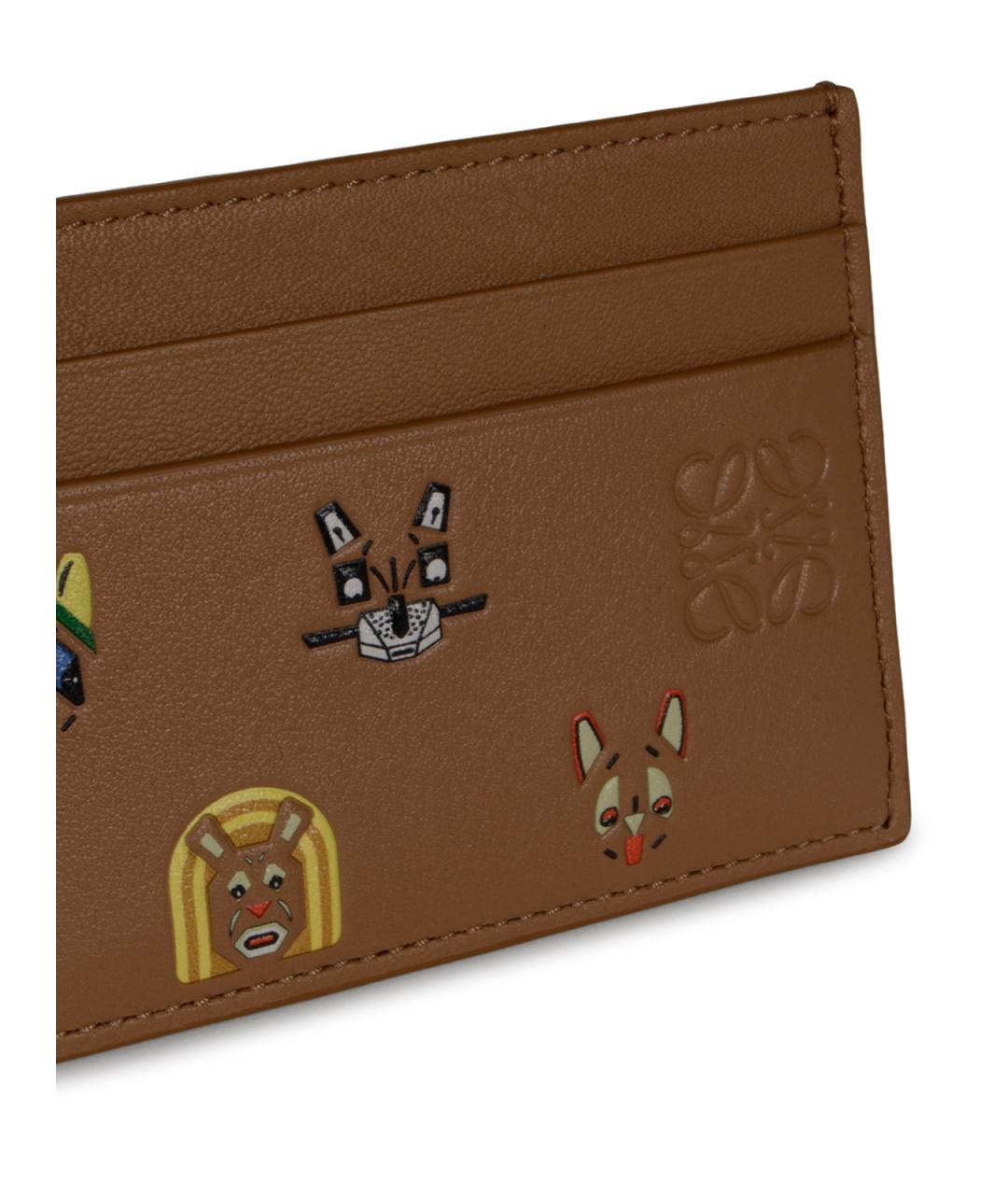 LOEWE Коричневый кожаный кардхолдер, фото 4