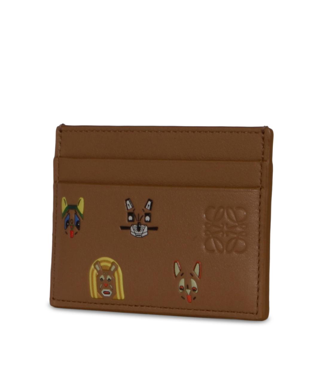 LOEWE Коричневый кожаный кардхолдер, фото 2