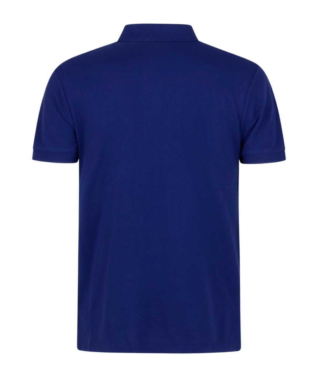 POLO RALPH LAUREN Синее хлопковое поло с коротким рукавом, фото 2