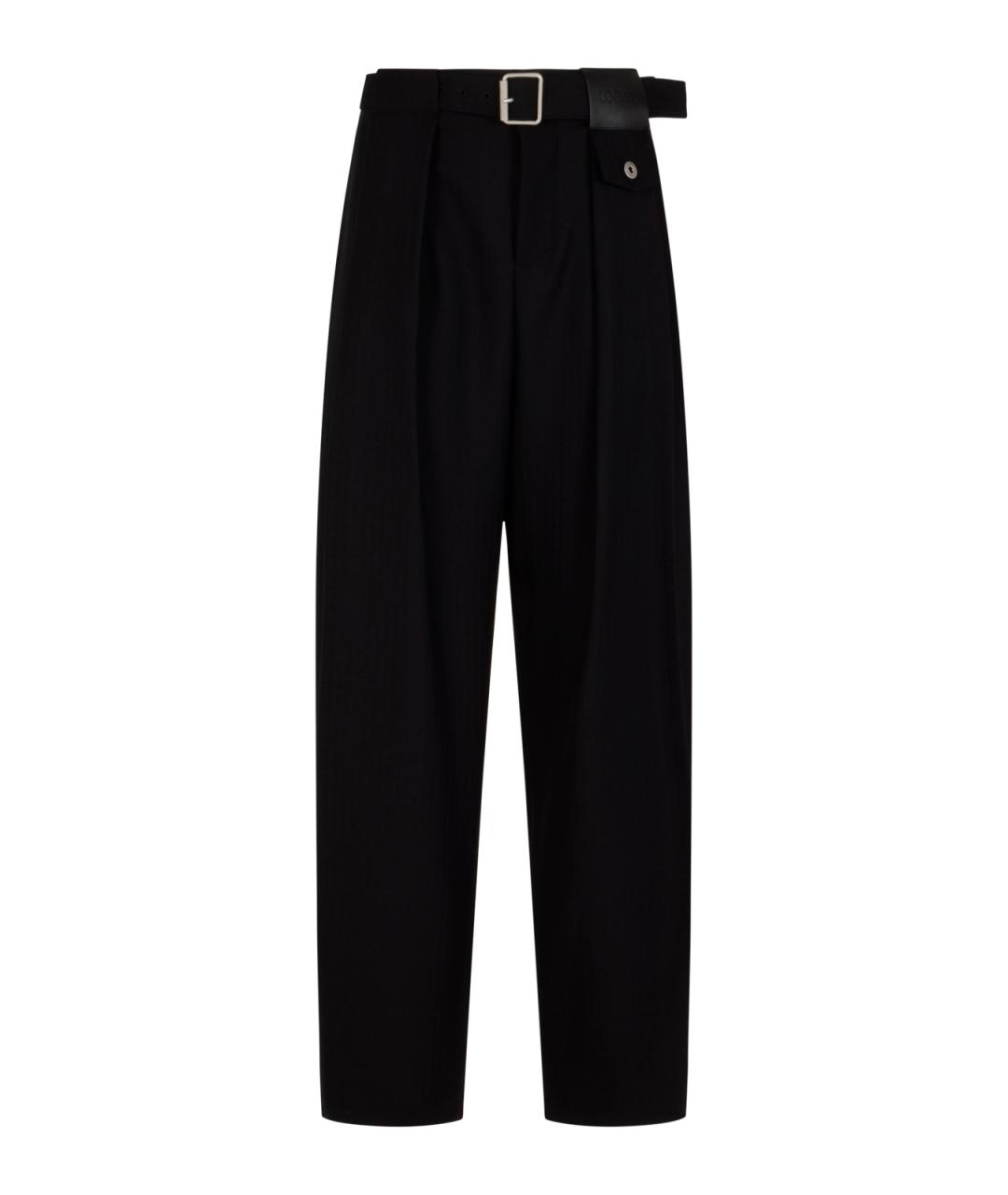 LOEWE Черные хлопковые прямые брюки, фото 1