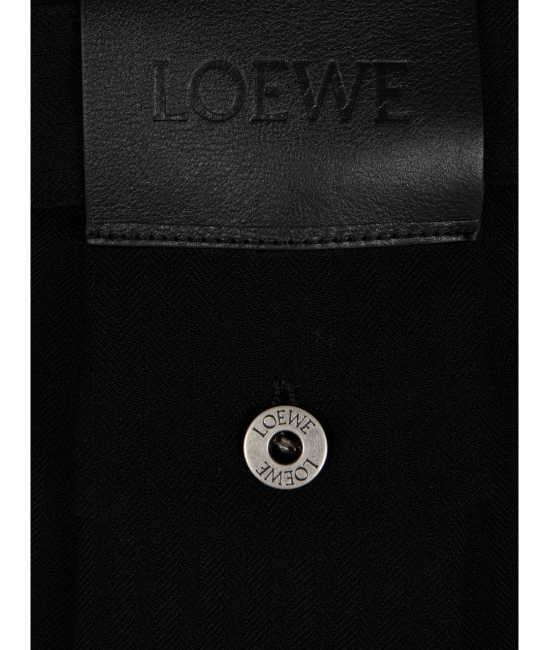 LOEWE Черные хлопковые прямые брюки, фото 3
