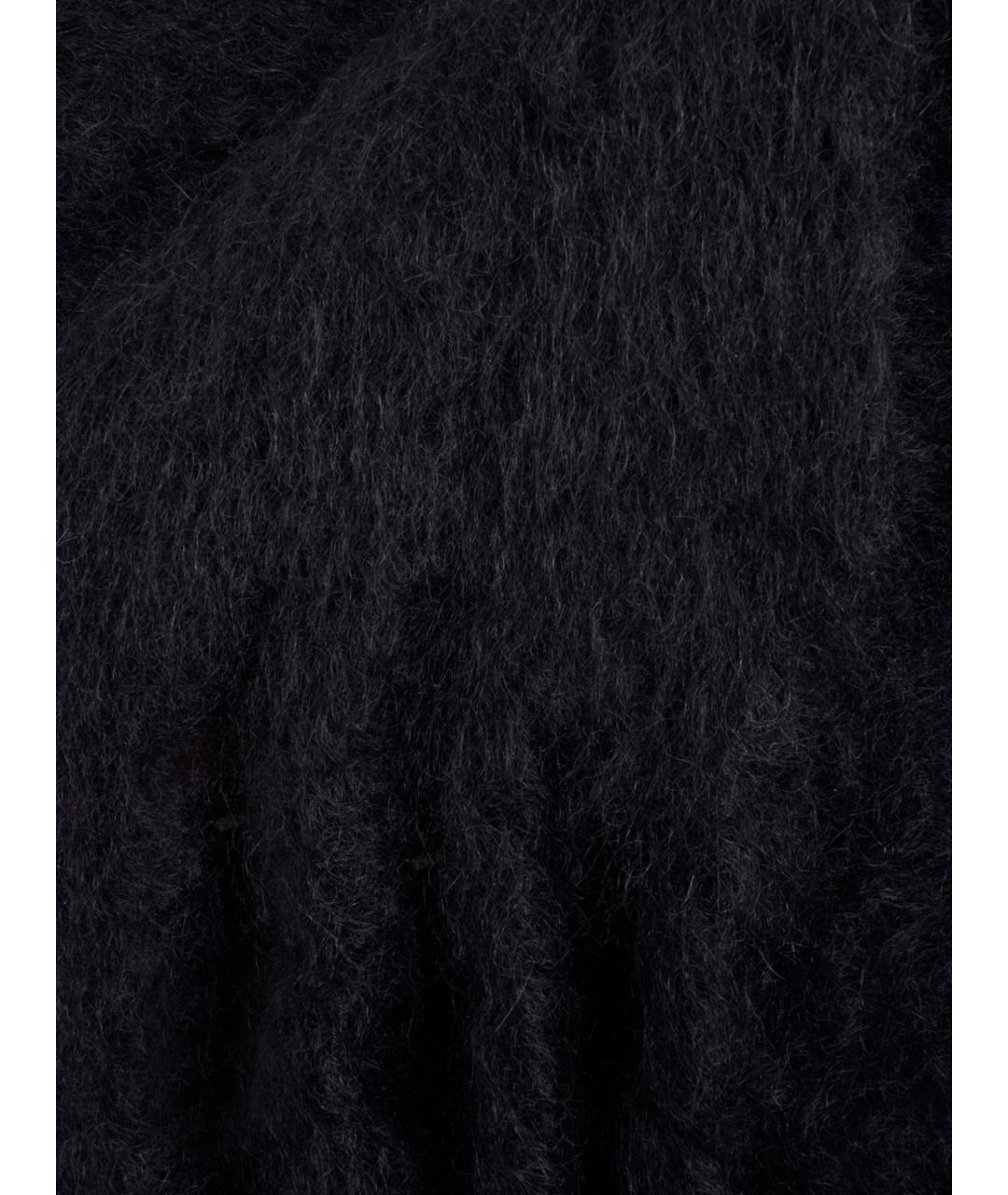 LOEWE Черный шерстяной шарф, фото 4