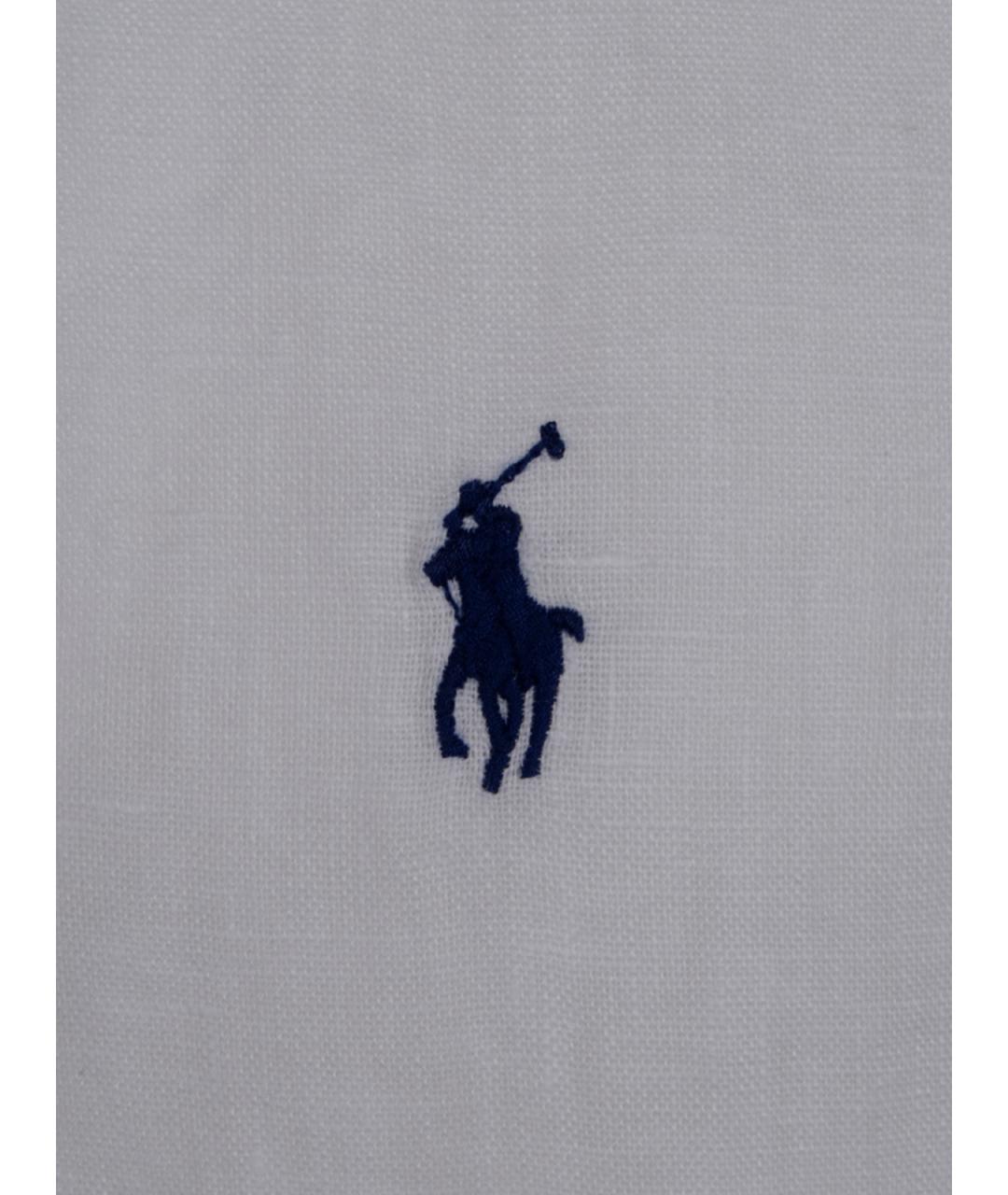 POLO RALPH LAUREN Белая льняная классическая рубашка, фото 3