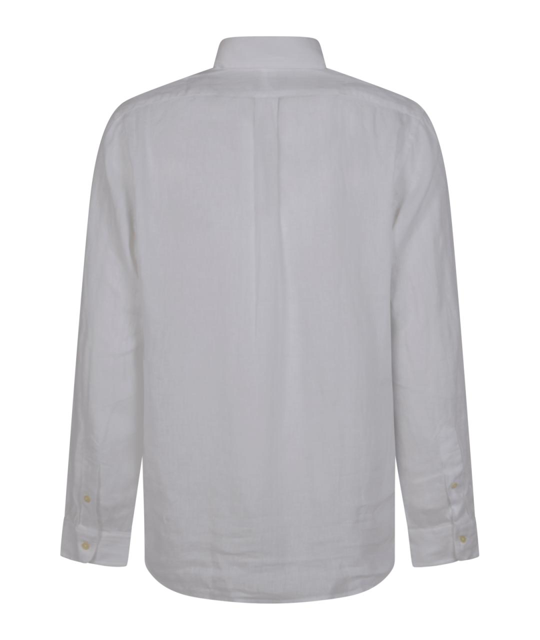 POLO RALPH LAUREN Белая льняная классическая рубашка, фото 2