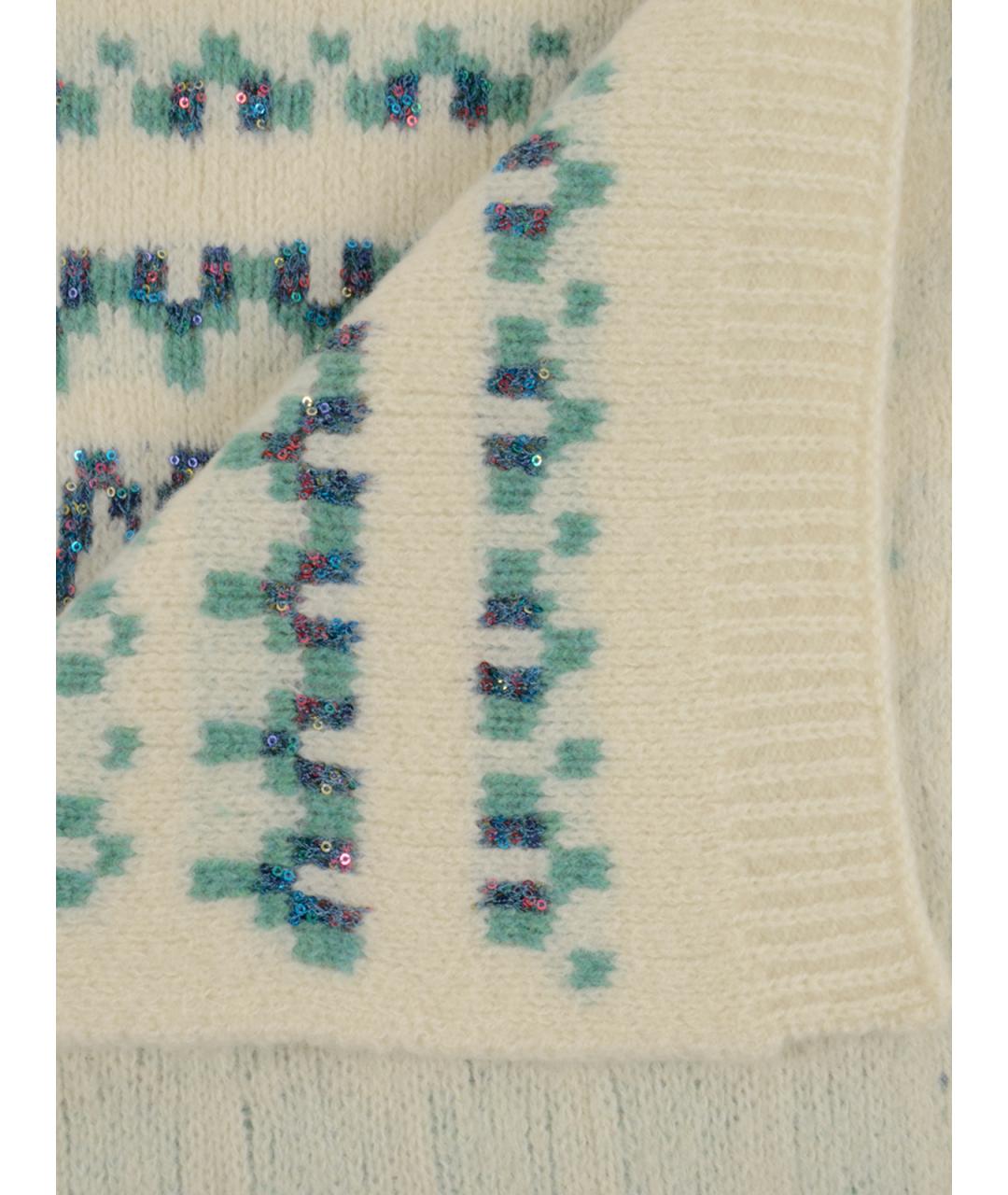 LOEWE Белый шерстяной шарф, фото 4