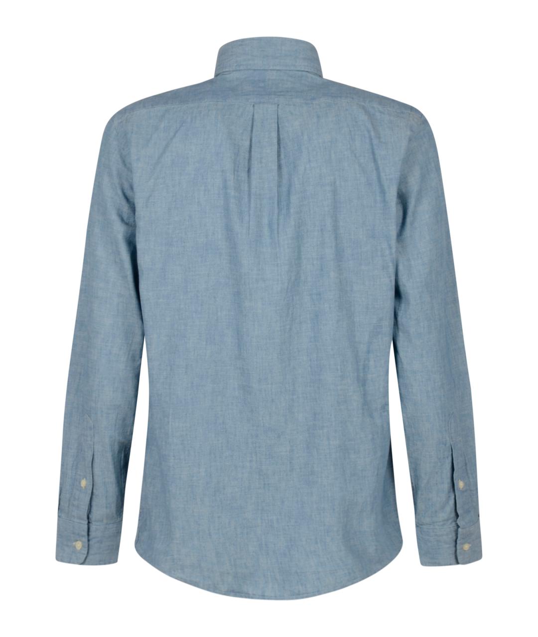 POLO RALPH LAUREN Голубая хлопковая кэжуал рубашка, фото 2