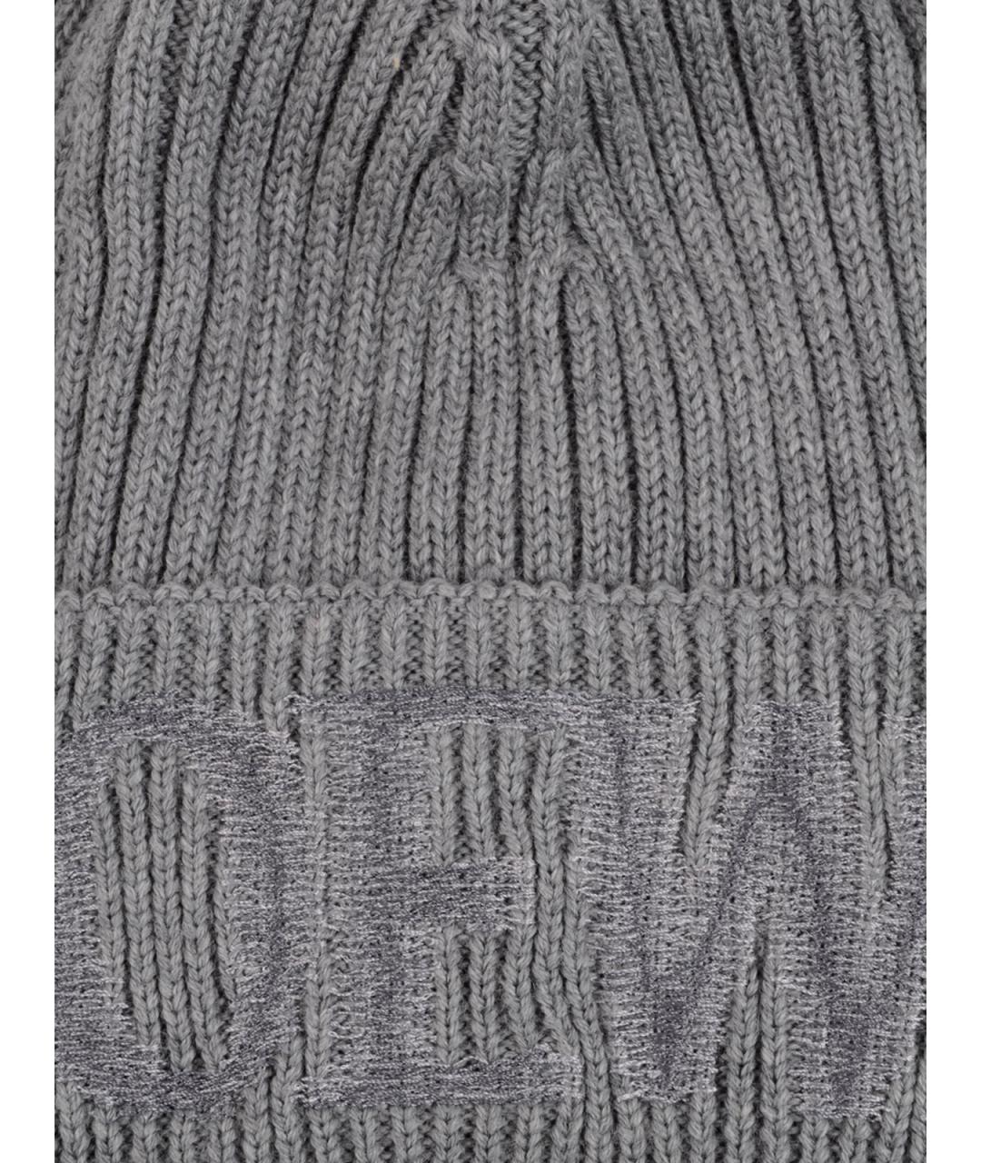 LOEWE Серая шерстяная шапка, фото 3