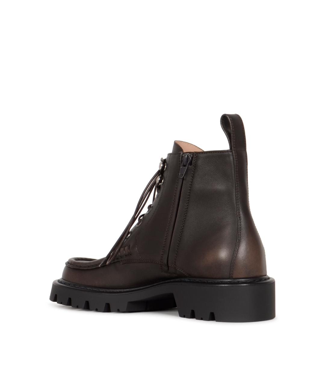 LOEWE Коричневые кожаные ботинки, фото 3