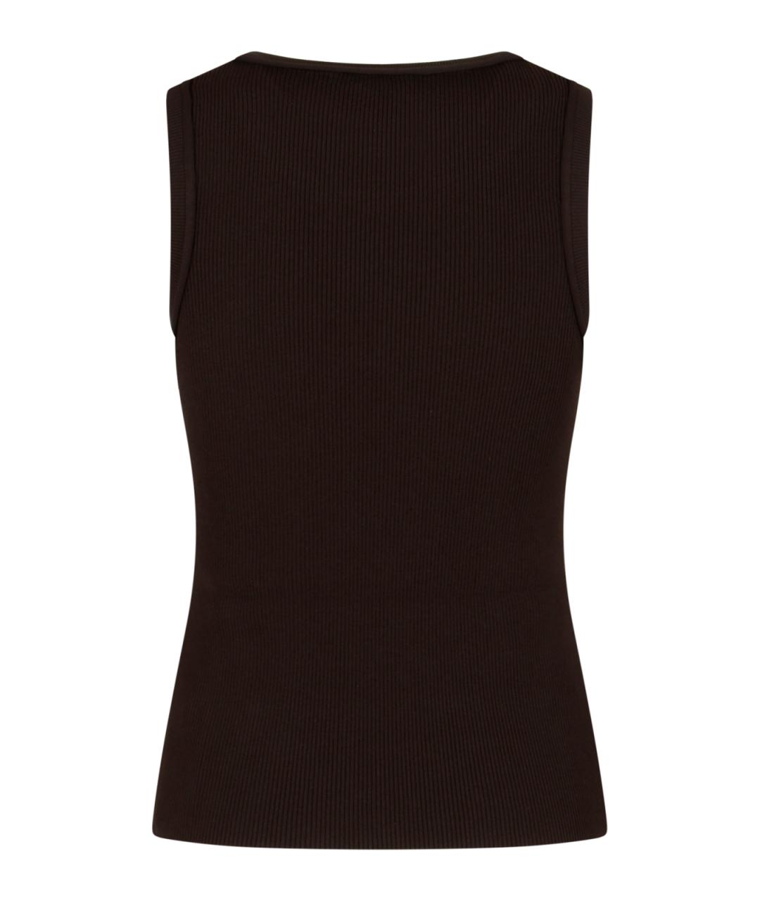 LOEWE Коричневая вискозная майка, фото 2