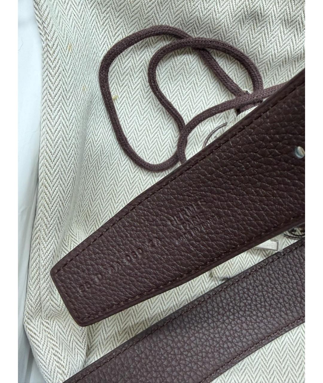 HERMES Черный кожаный ремень, фото 3