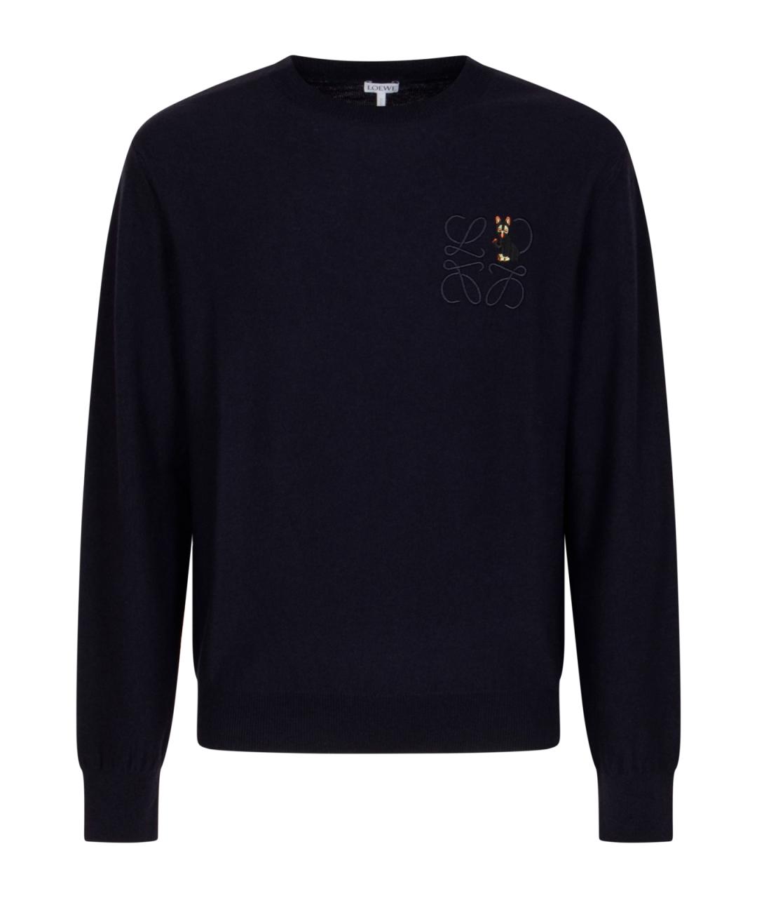LOEWE Темно-синий шерстяной джемпер / свитер, фото 1