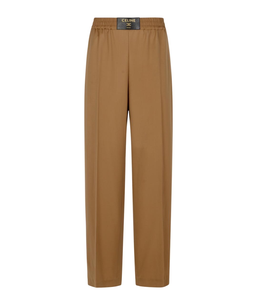 CELINE Коричневые прямые брюки, фото 1