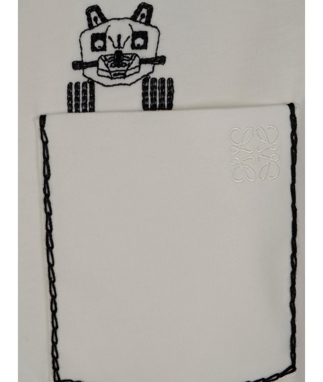 LOEWE Белая хлопковая футболка, фото 3