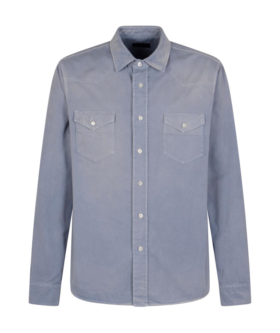 PRADA Голубая хлопковая кэжуал рубашка, фото 1