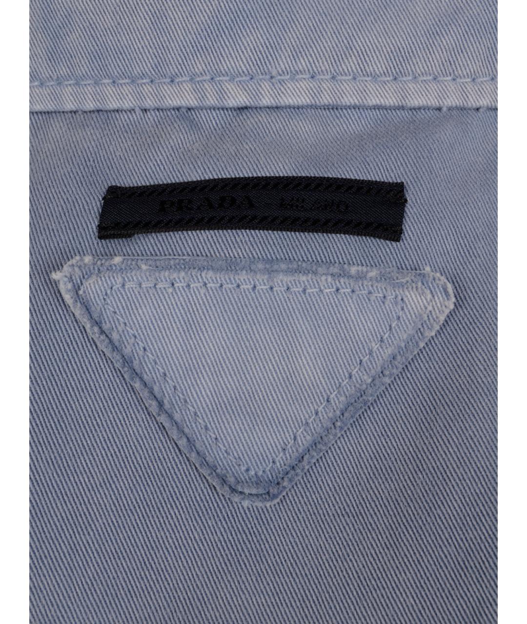 PRADA Голубая хлопковая кэжуал рубашка, фото 3