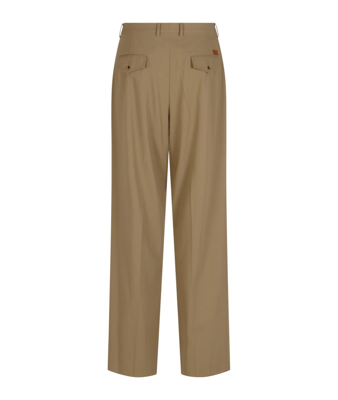 CELINE Бежевые хлопковые повседневные брюки, фото 2