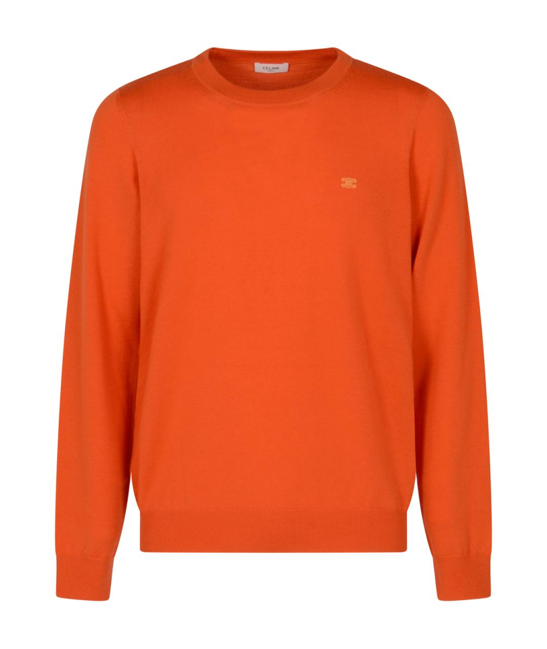 CELINE Оранжевый шерстяной джемпер / свитер, фото 1