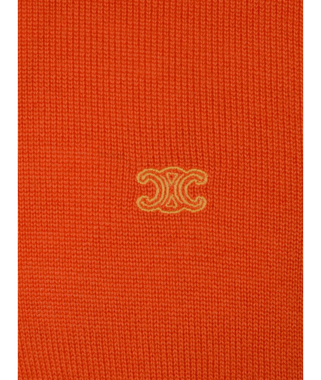 CELINE Оранжевый шерстяной джемпер / свитер, фото 3