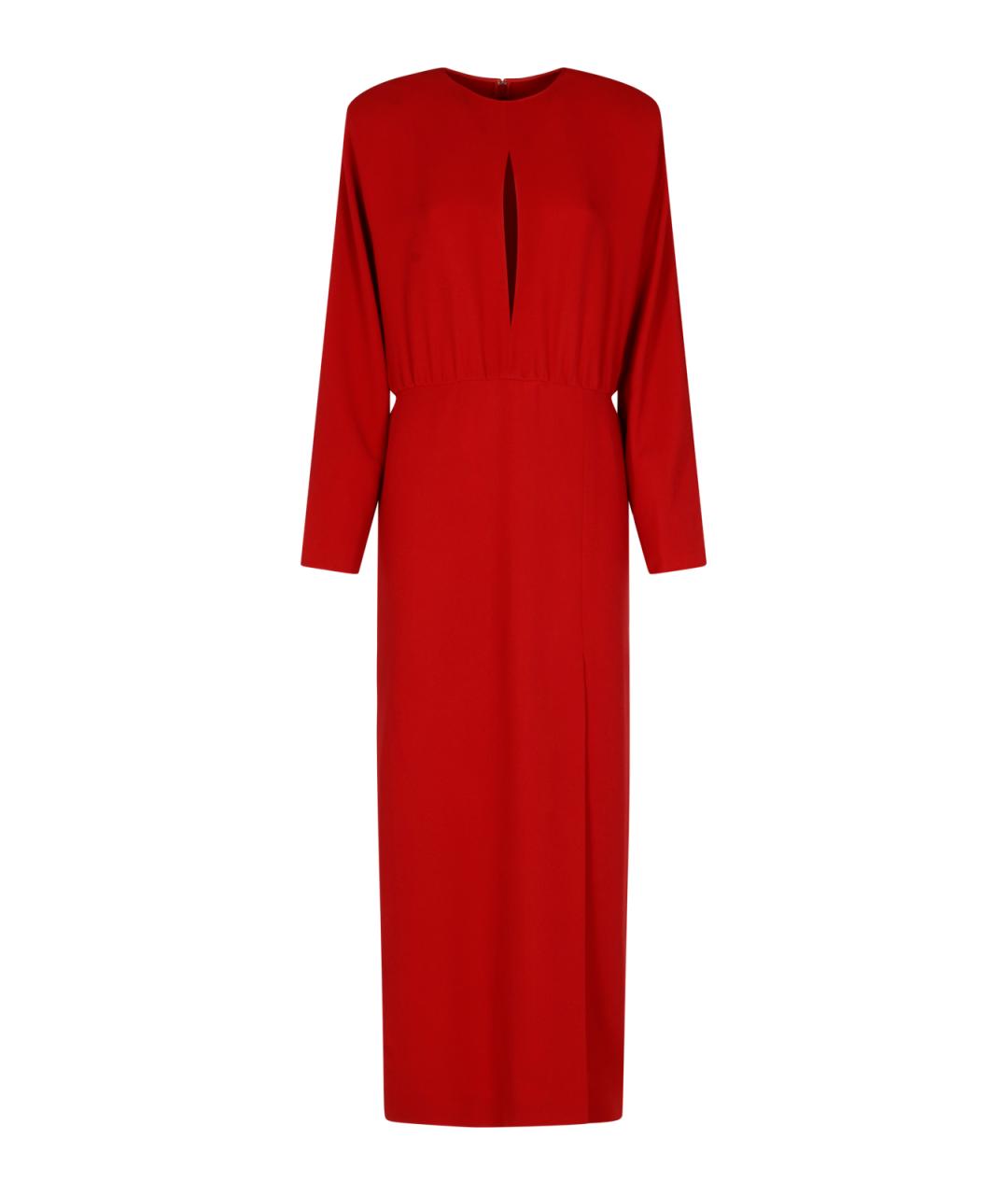 VALENTINO Красное шелковое коктейльное платье, фото 1