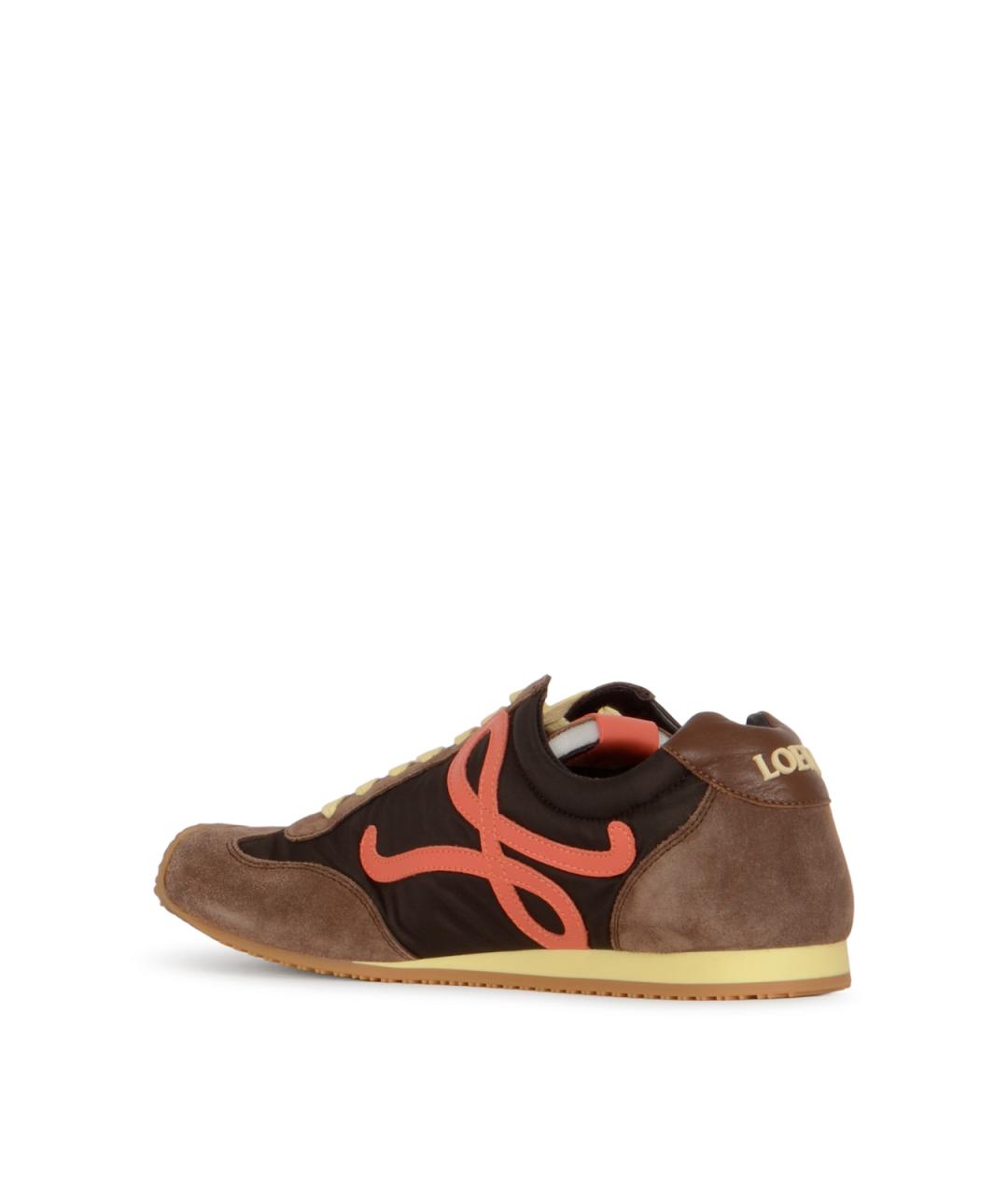 LOEWE Коричневые текстильные низкие кроссовки / кеды, фото 3