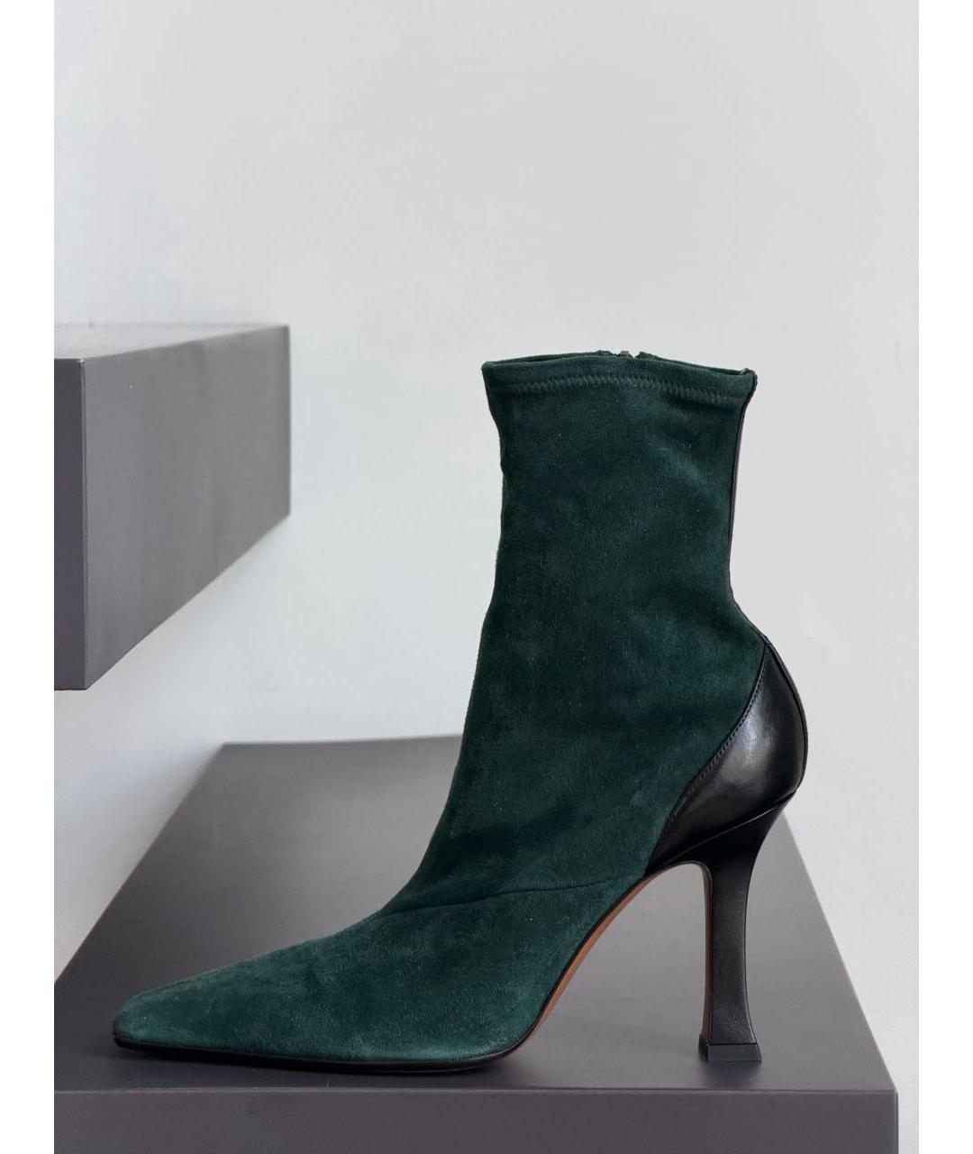 CELINE Зеленые замшевые ботильоны, фото 6
