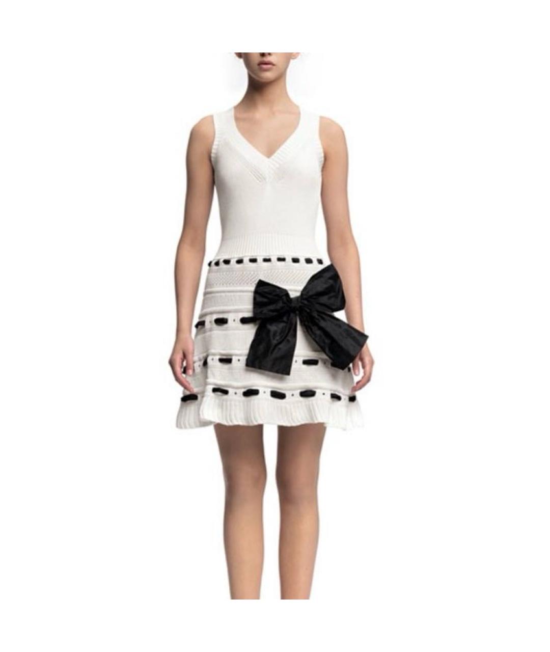 RED VALENTINO Белое хлопковое коктейльное платье, фото 5