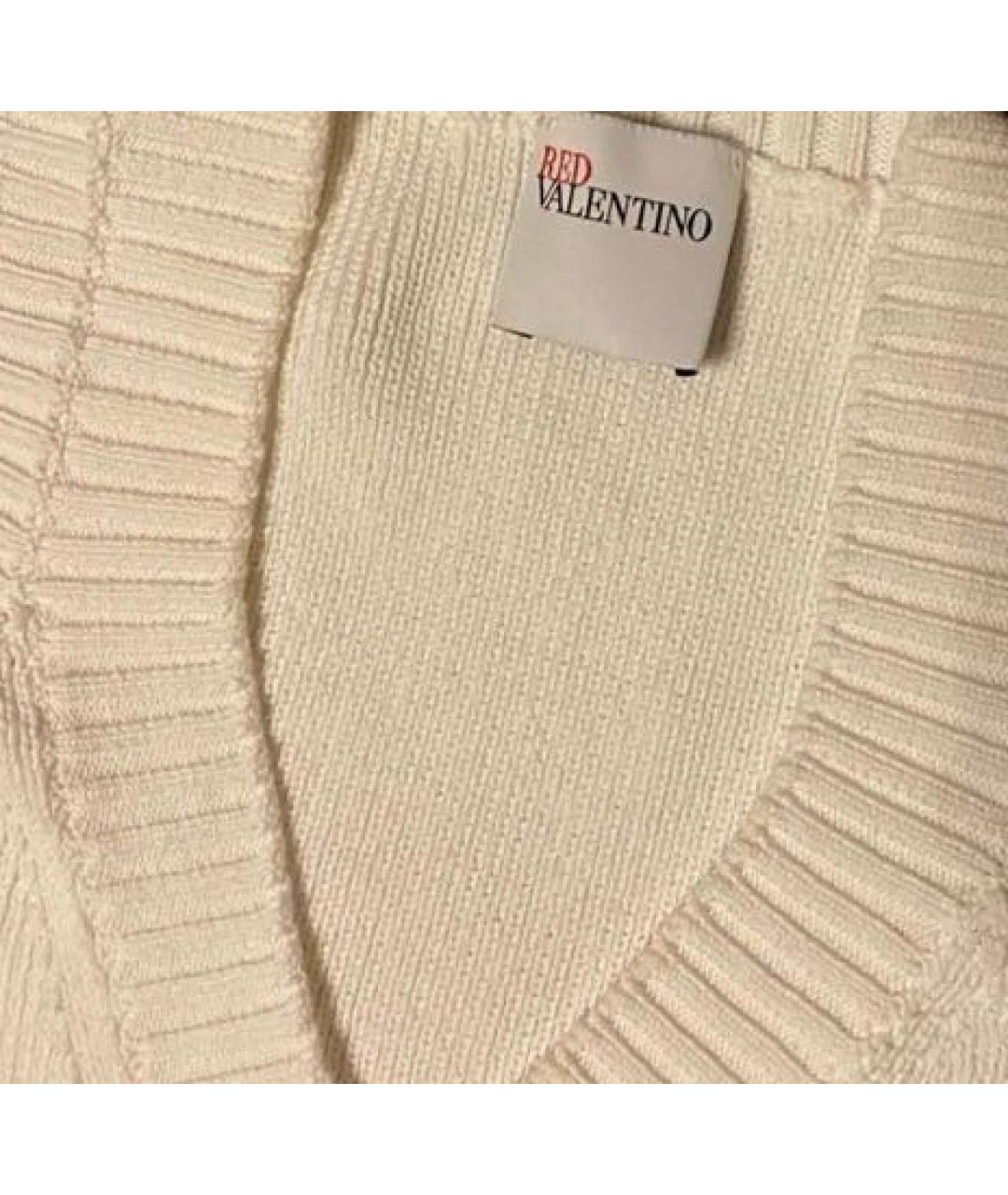 RED VALENTINO Белое хлопковое коктейльное платье, фото 3