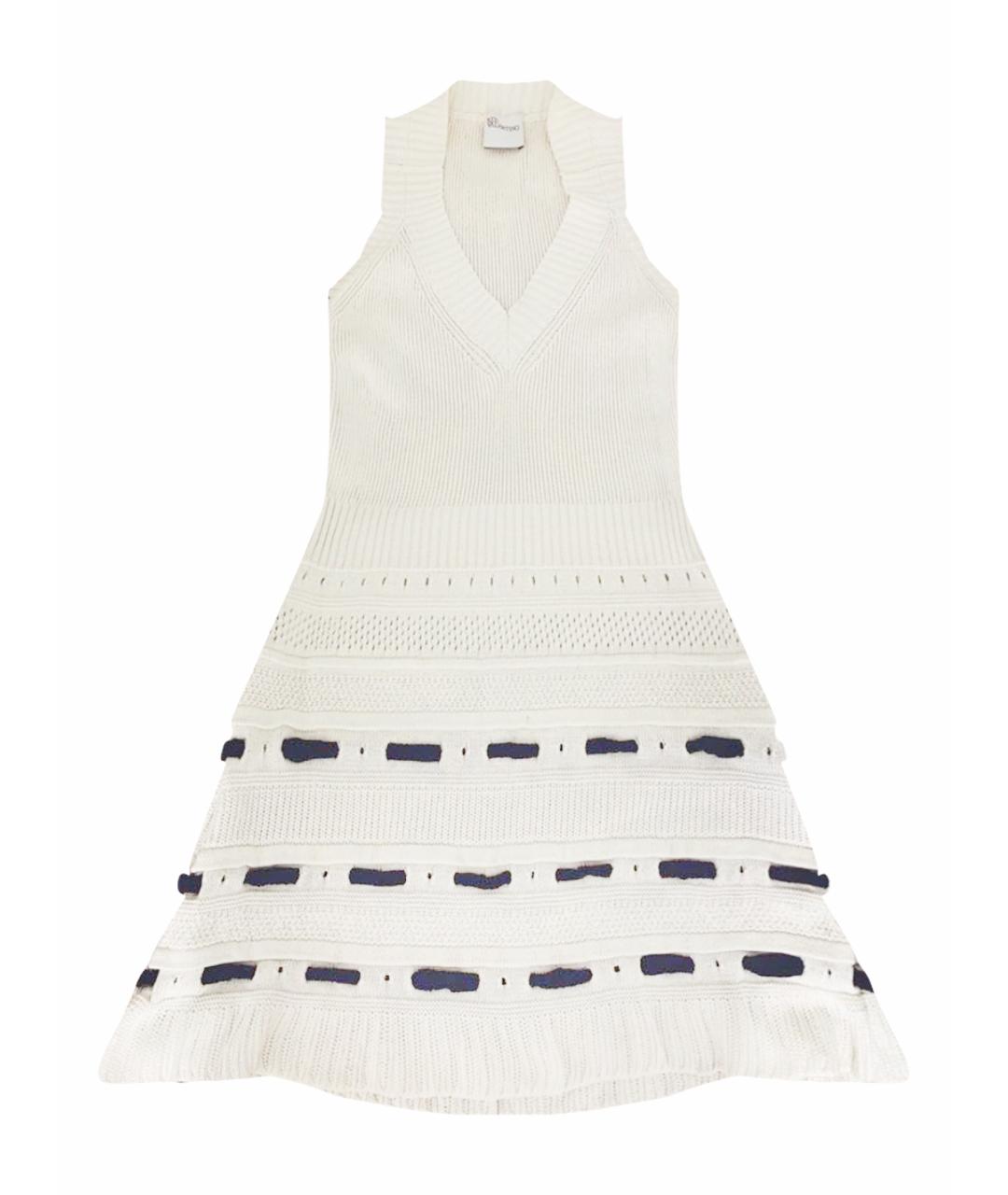 RED VALENTINO Белое хлопковое коктейльное платье, фото 1