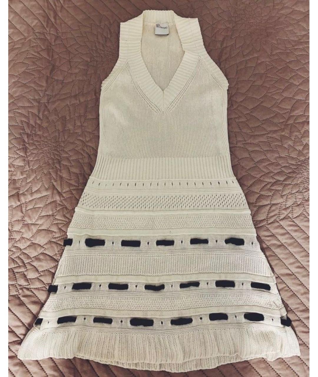 RED VALENTINO Белое хлопковое коктейльное платье, фото 6