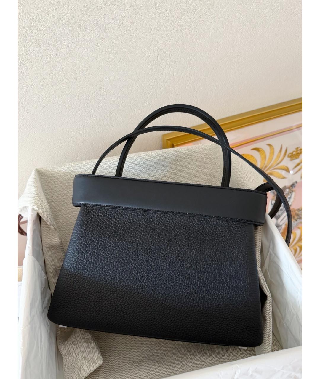 HERMES Черная кожаная сумка с короткими ручками, фото 5