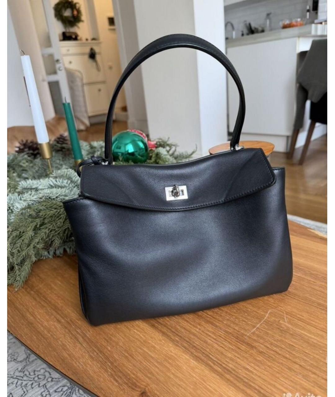 BALENCIAGA Черная кожаная сумка с короткими ручками, фото 4