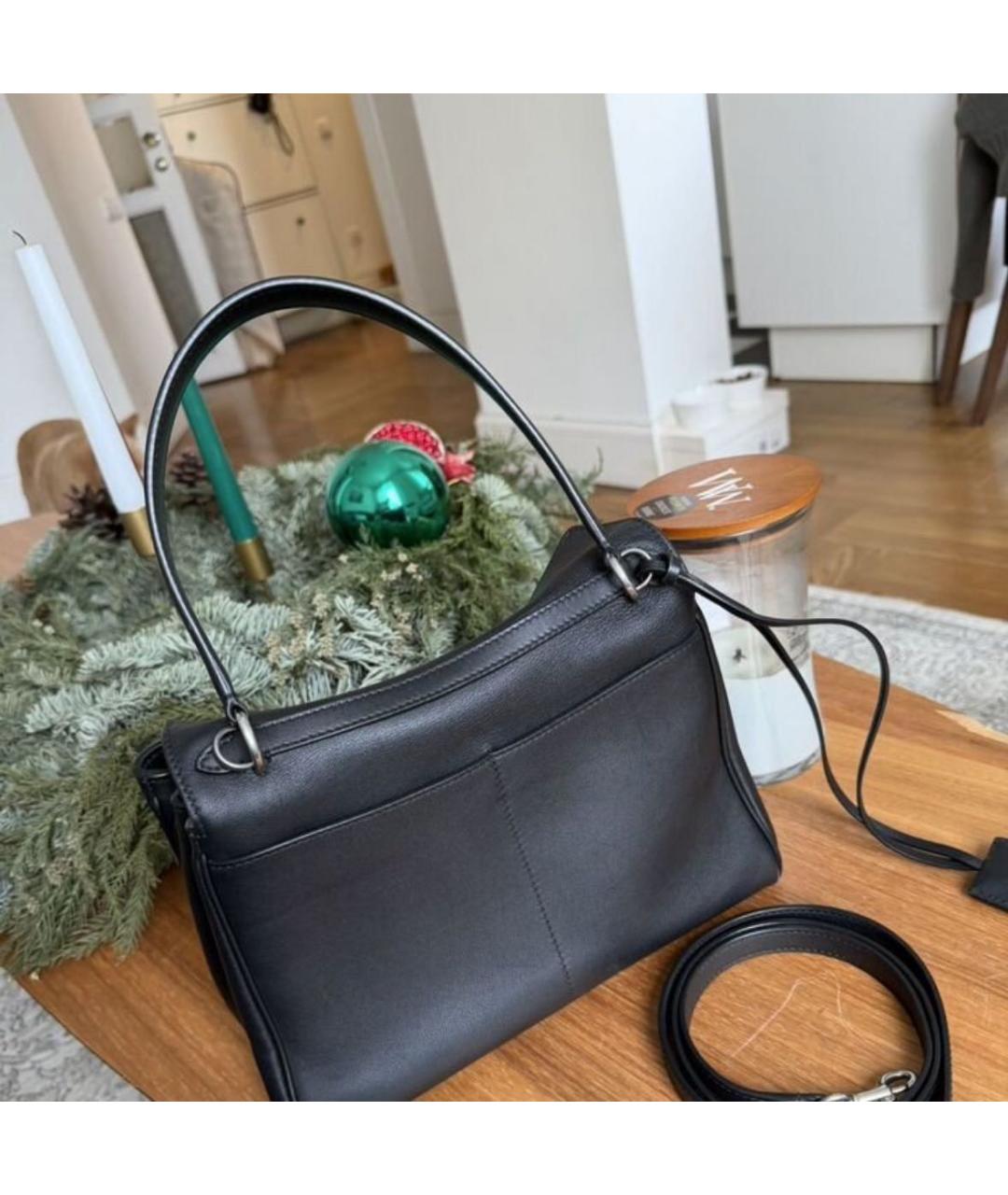 BALENCIAGA Черная кожаная сумка с короткими ручками, фото 2