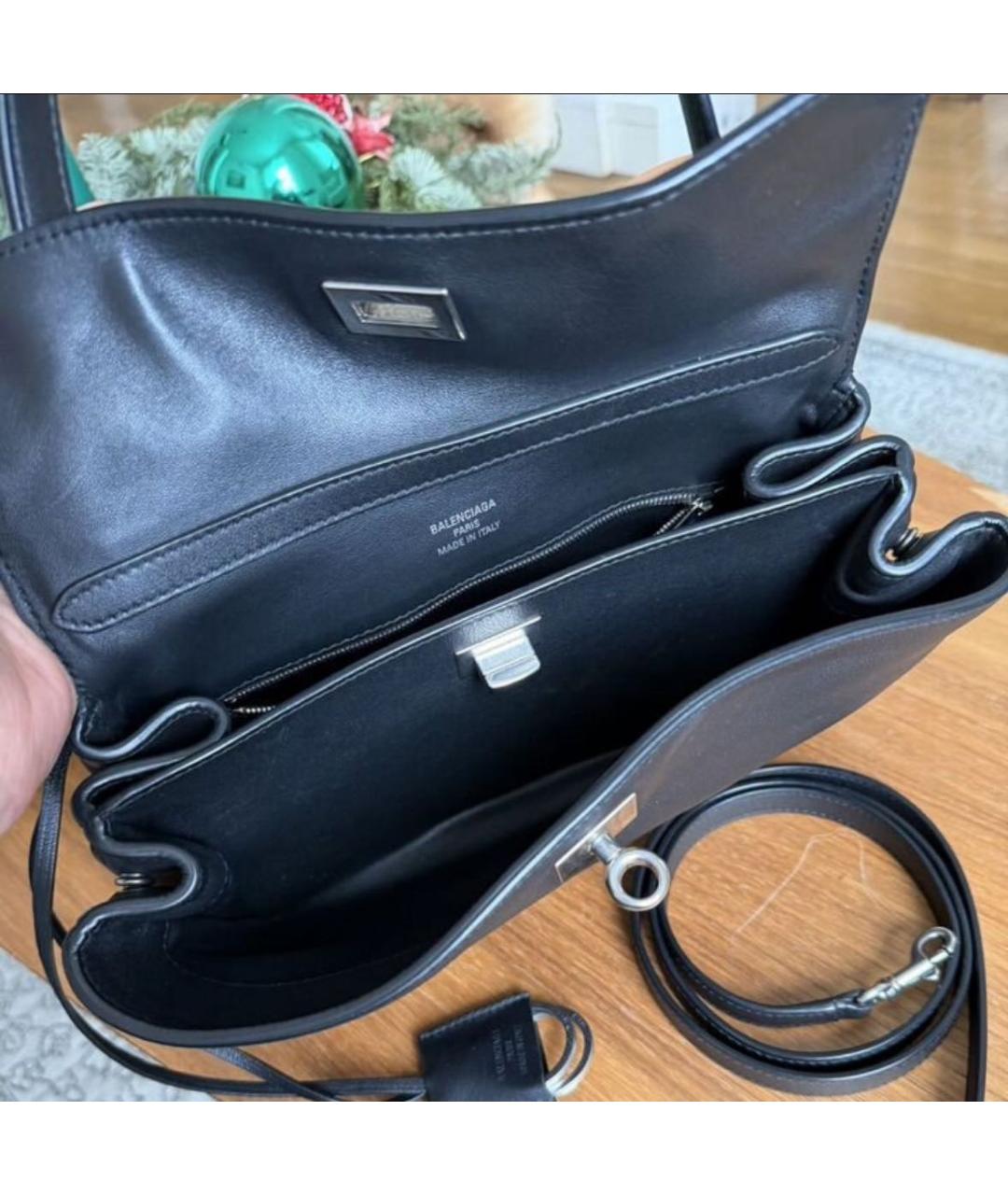 BALENCIAGA Черная кожаная сумка с короткими ручками, фото 3