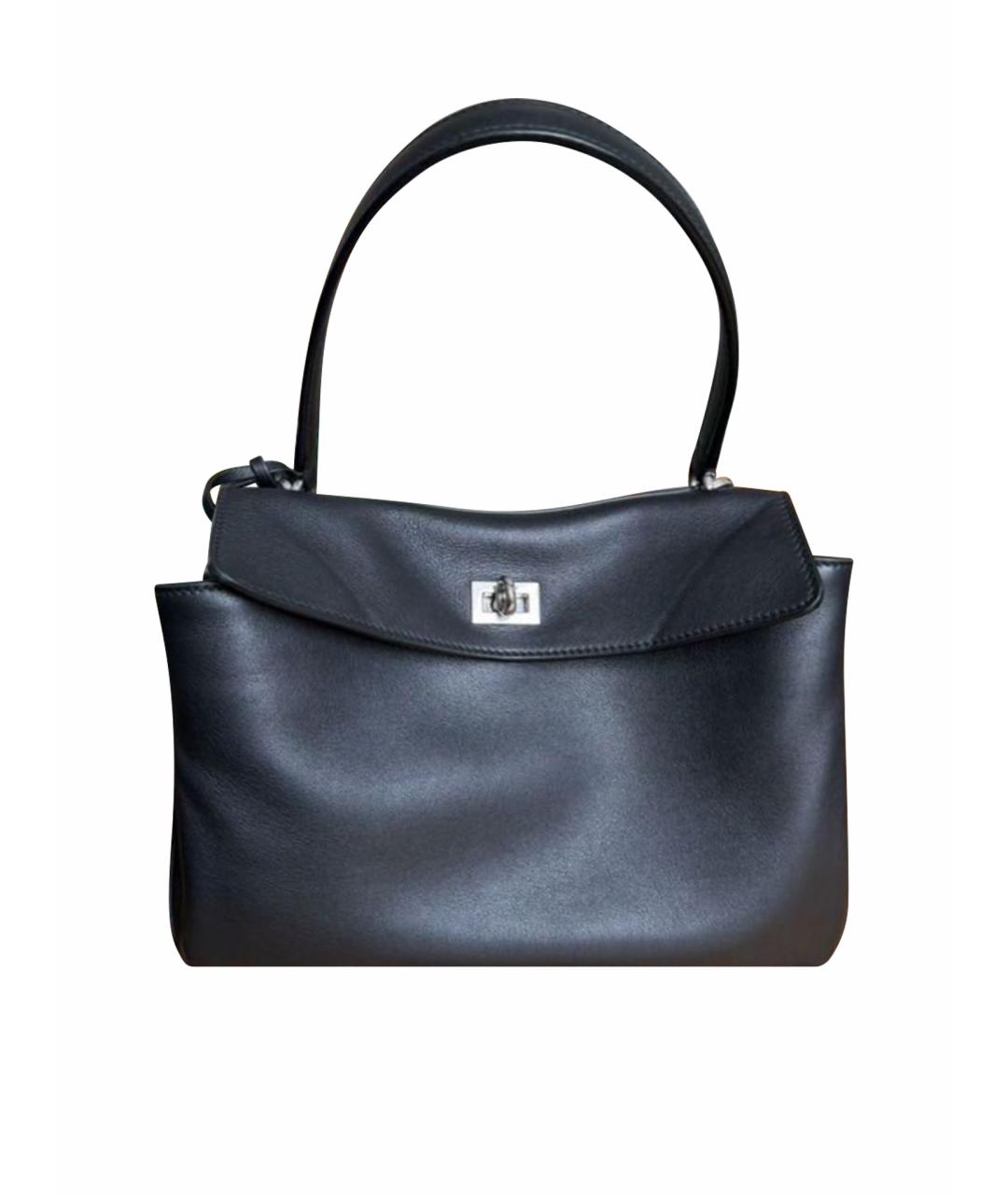 BALENCIAGA Черная кожаная сумка с короткими ручками, фото 1