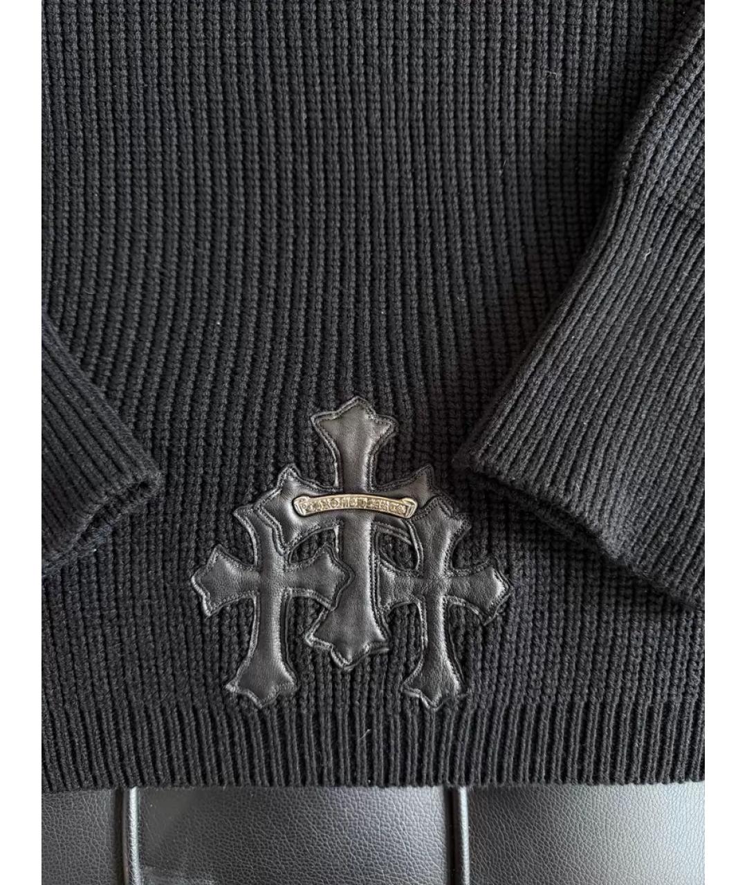 CHROME HEARTS Черный кашемировый джемпер / свитер, фото 4