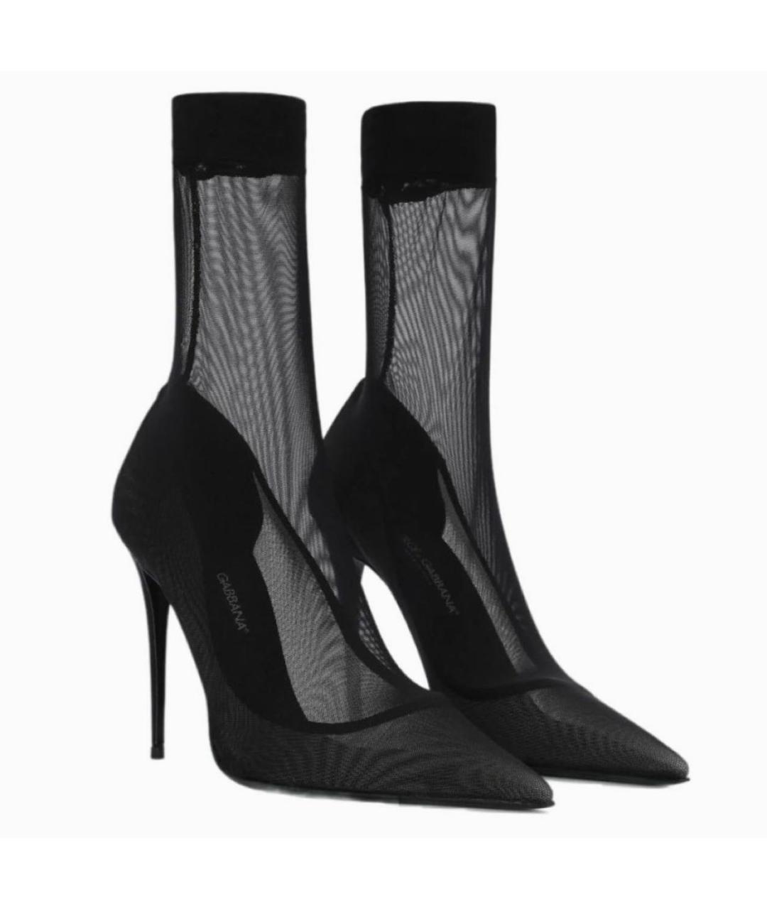 DOLCE&GABBANA Черные текстильные туфли, фото 2