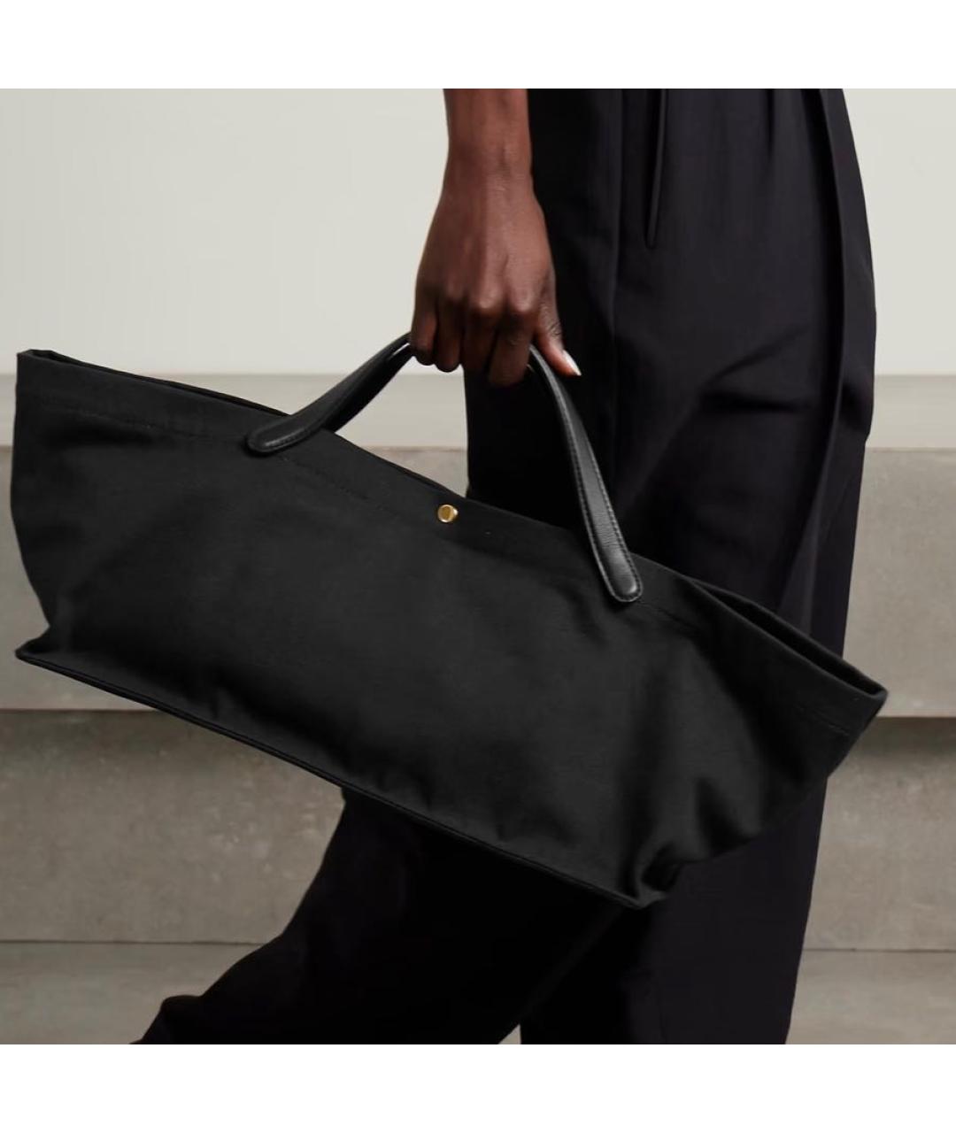 THE ROW Черная тканевая сумка с короткими ручками, фото 7