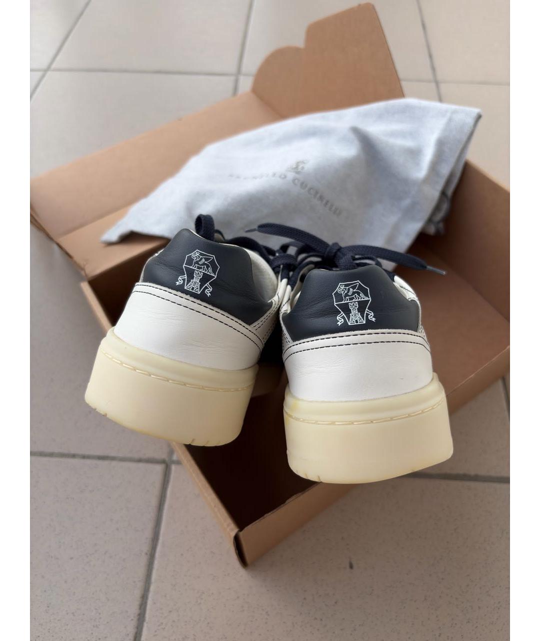 BRUNELLO CUCINELLI Темно-синие замшевые низкие кроссовки / кеды, фото 4