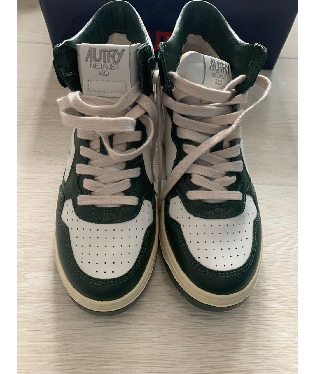 AUTRY Белые кожаные высокие кроссовки / кеды, фото 2