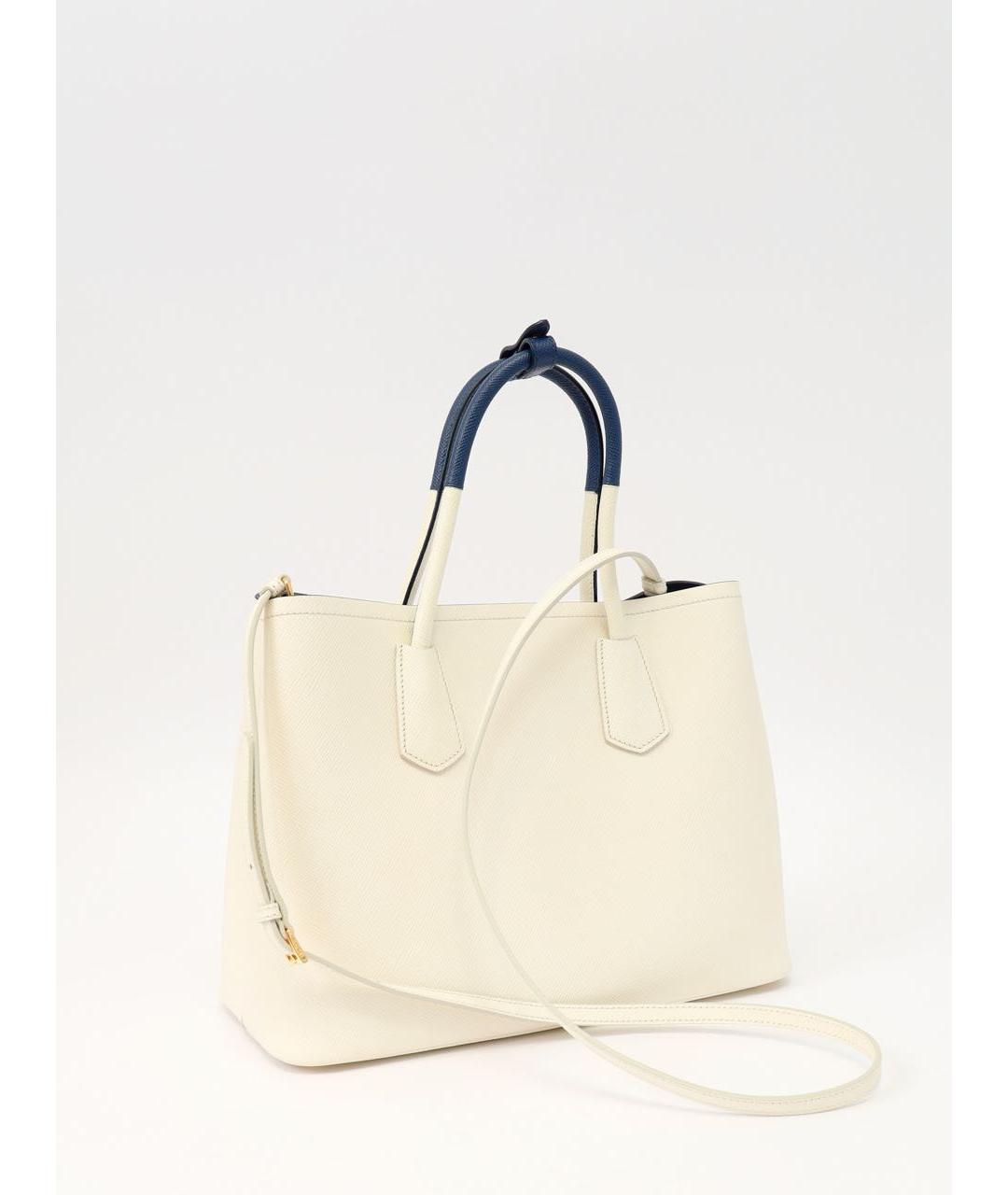 PRADA Белая кожаная сумка тоут, фото 3