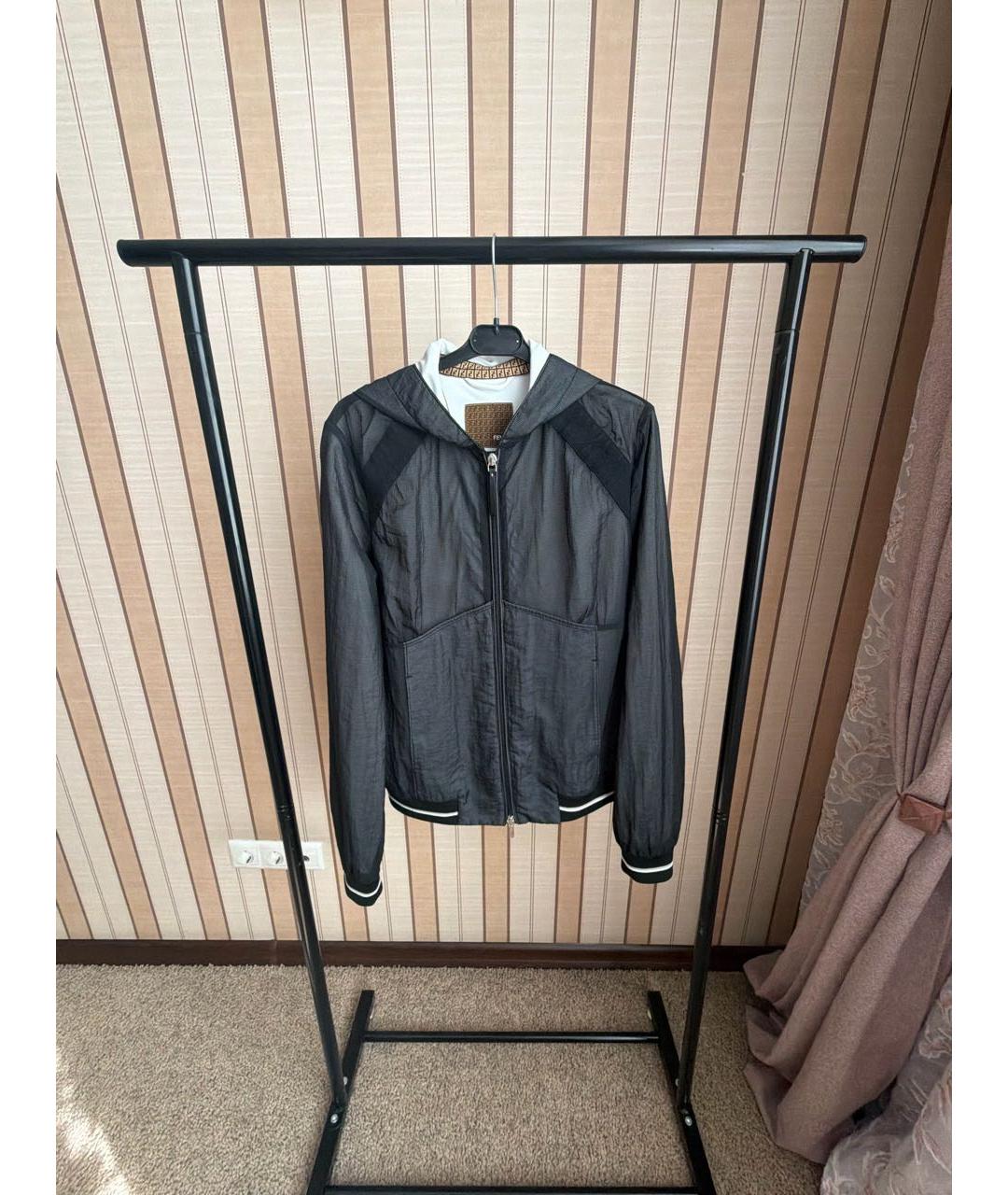 FENDI Черная полиамидовая куртка, фото 9