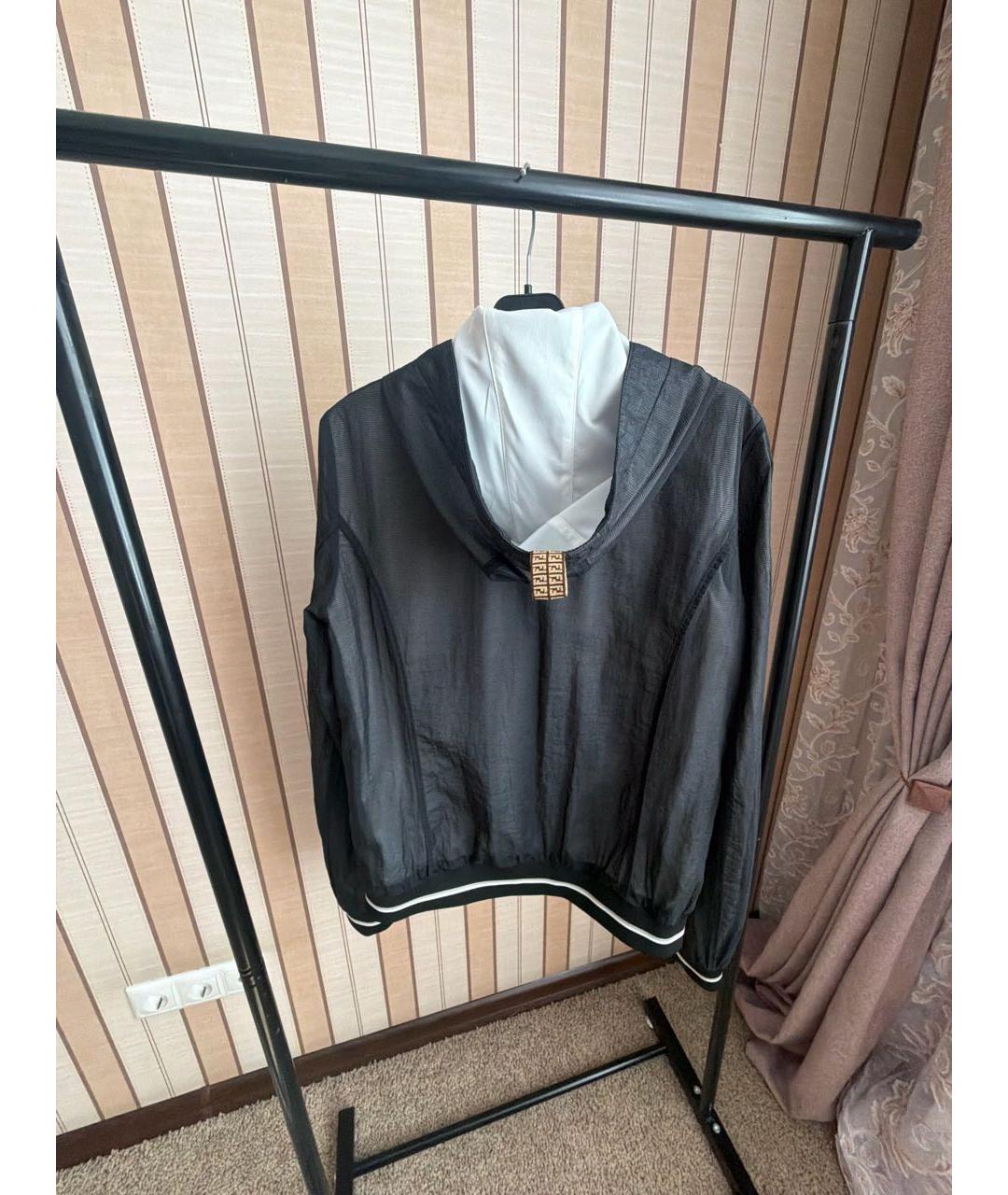 FENDI Черная полиамидовая куртка, фото 2