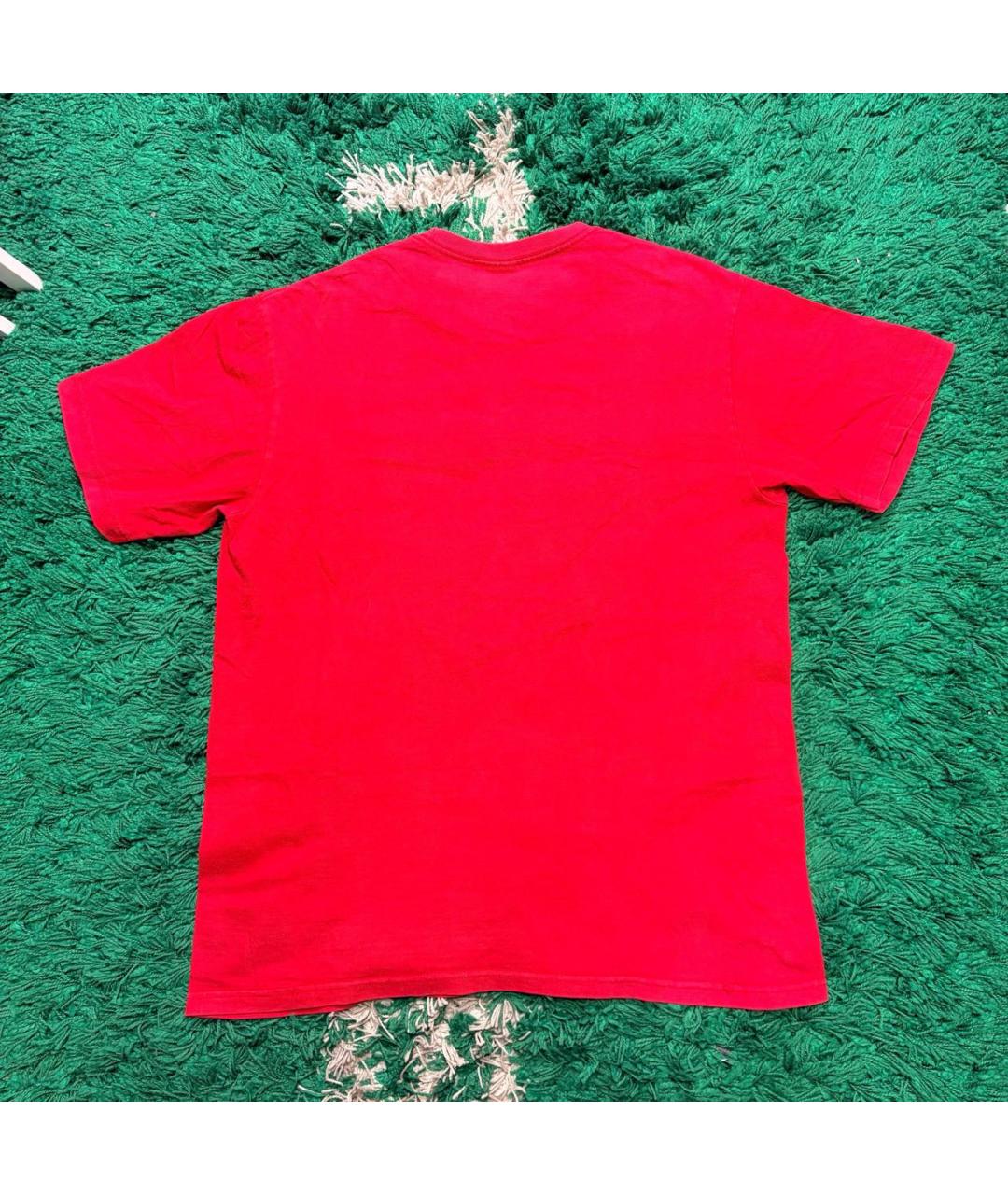 SUPREME Красная хлопковая футболка, фото 2